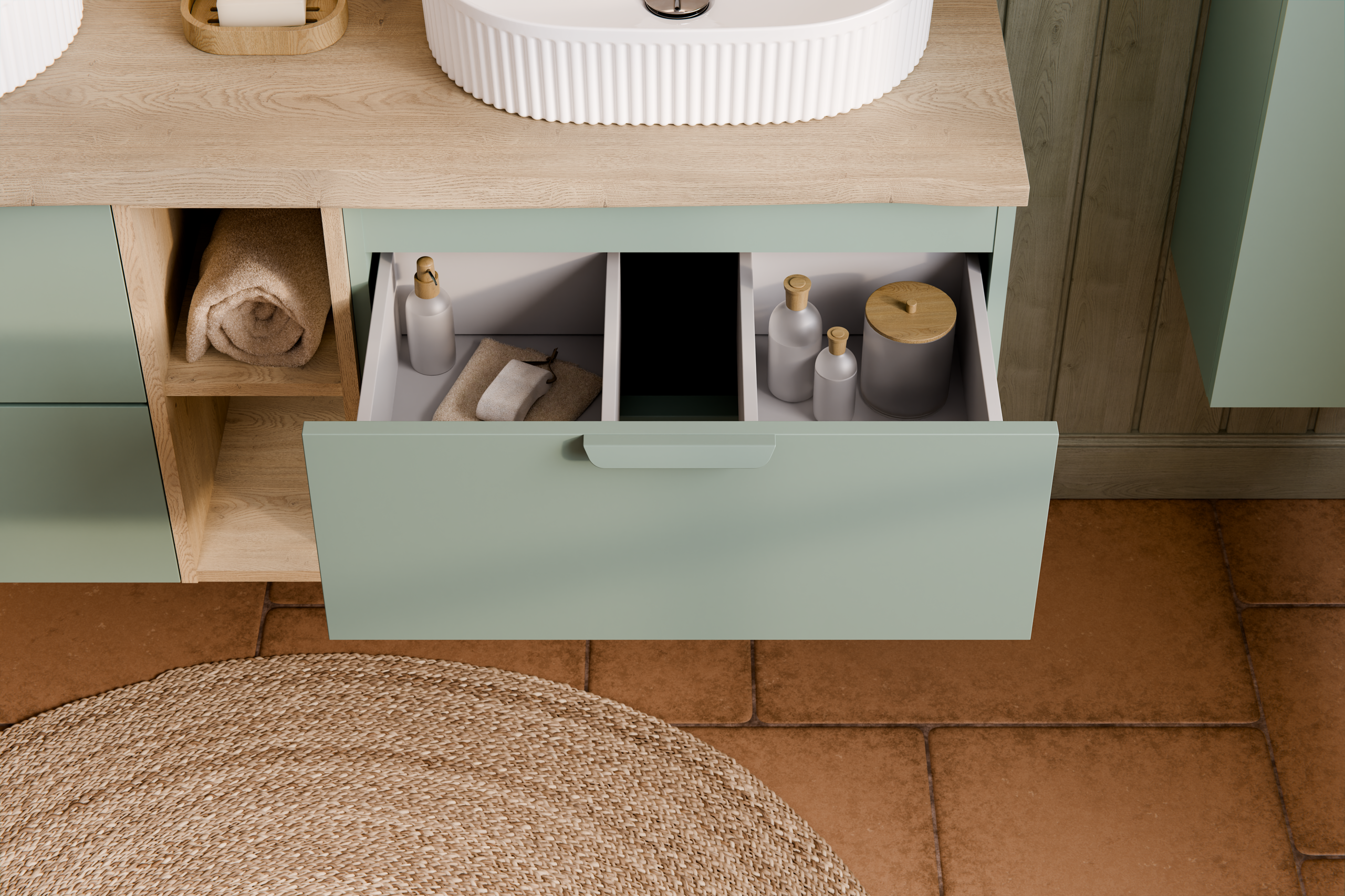 Aster Green Vanity Unit 80 cm – Aloes Matt – Configure Your Bathroom