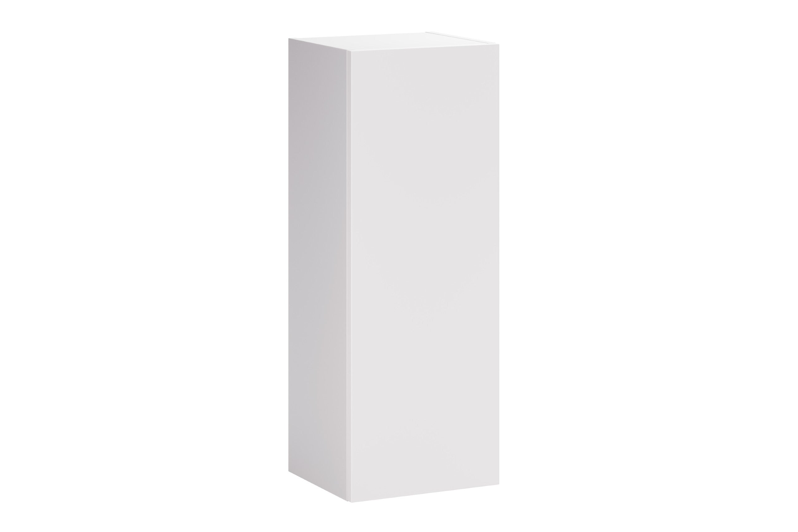 Aster White wall-hung cabinet 1 door 80cm – front view, White Matt finish