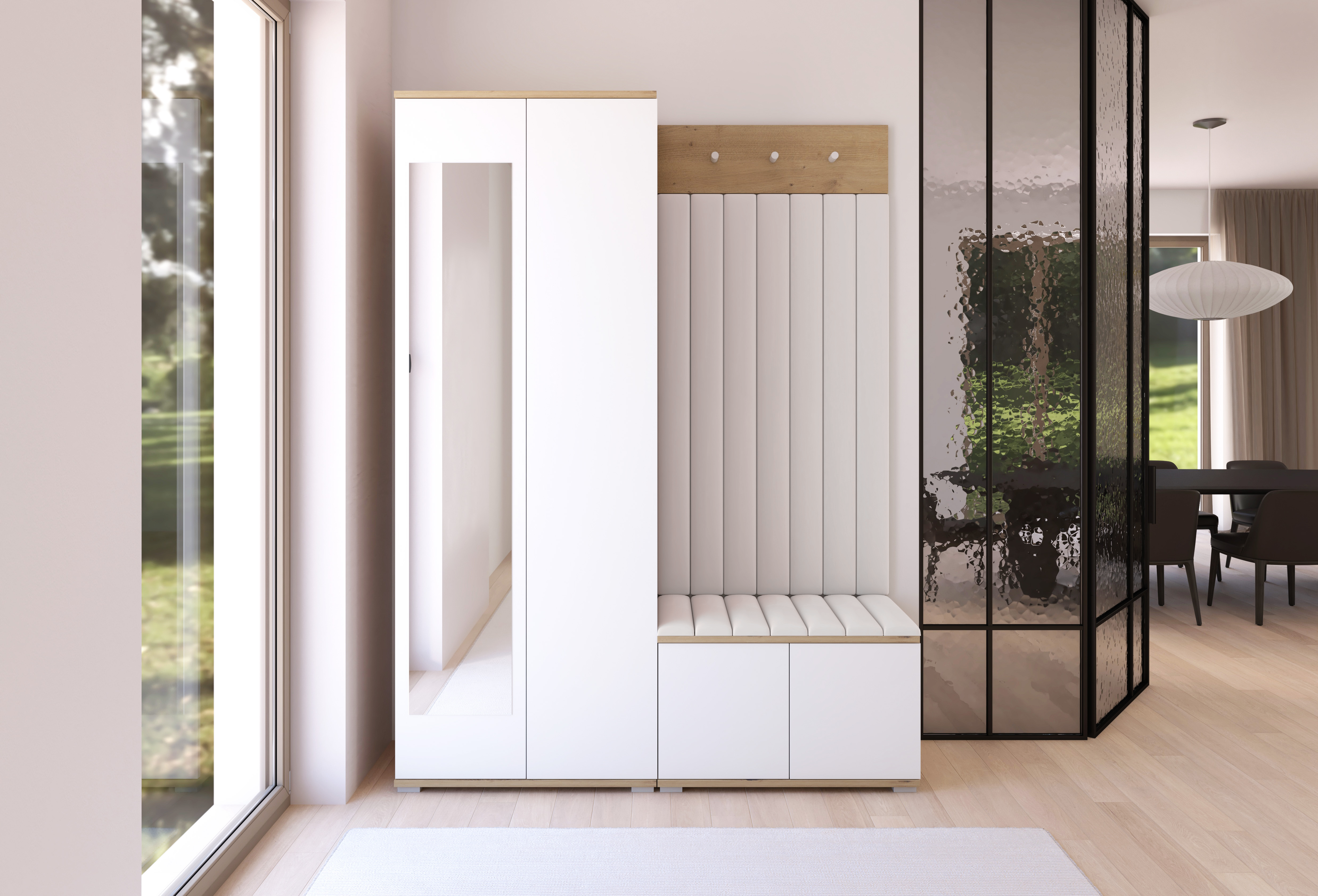 PK Sevilla 7 Hallway Wardrobe -Upholstered Panels in Various Colours