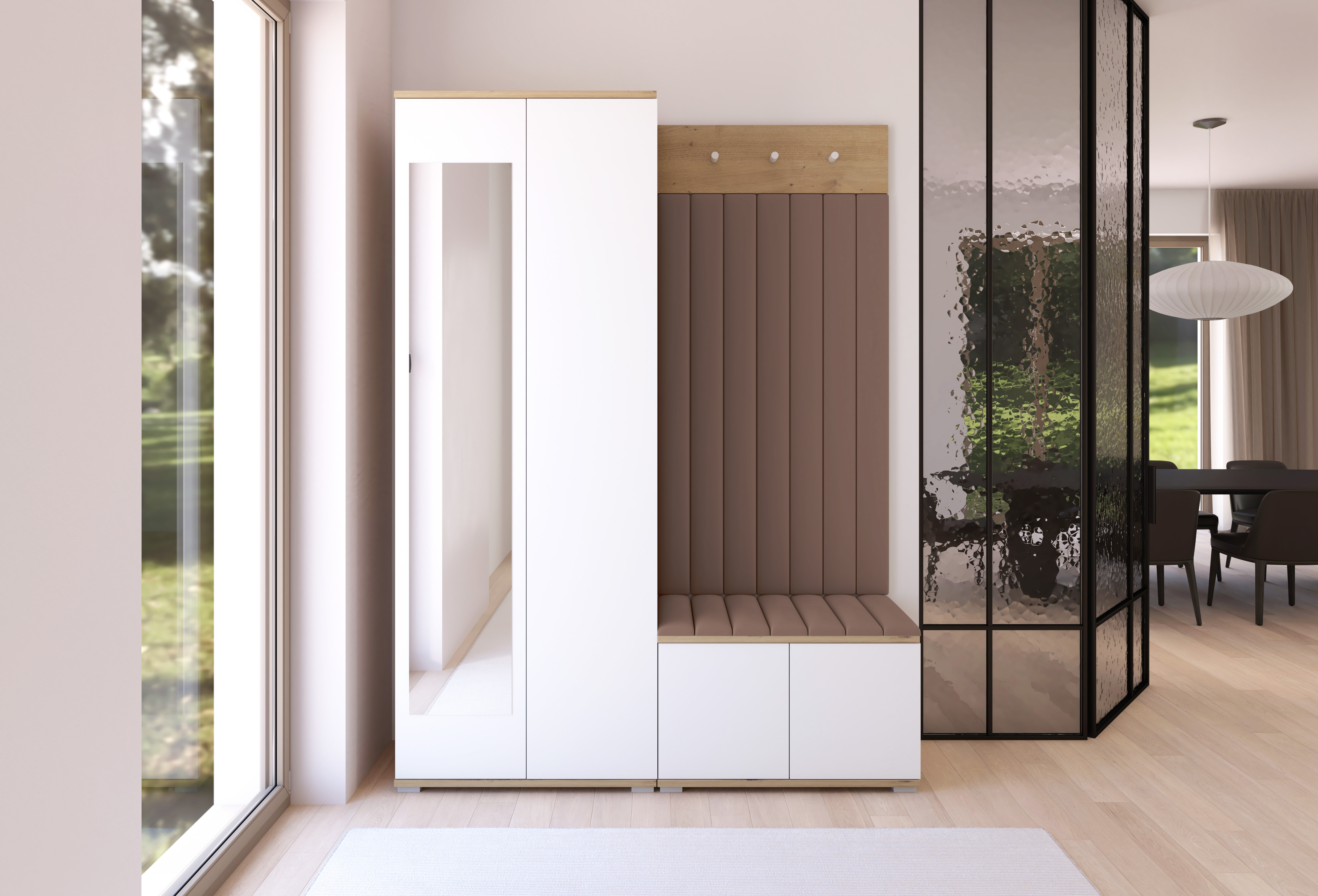 PK Sevilla 7 Hallway Wardrobe -Upholstered Panels in Various Colours