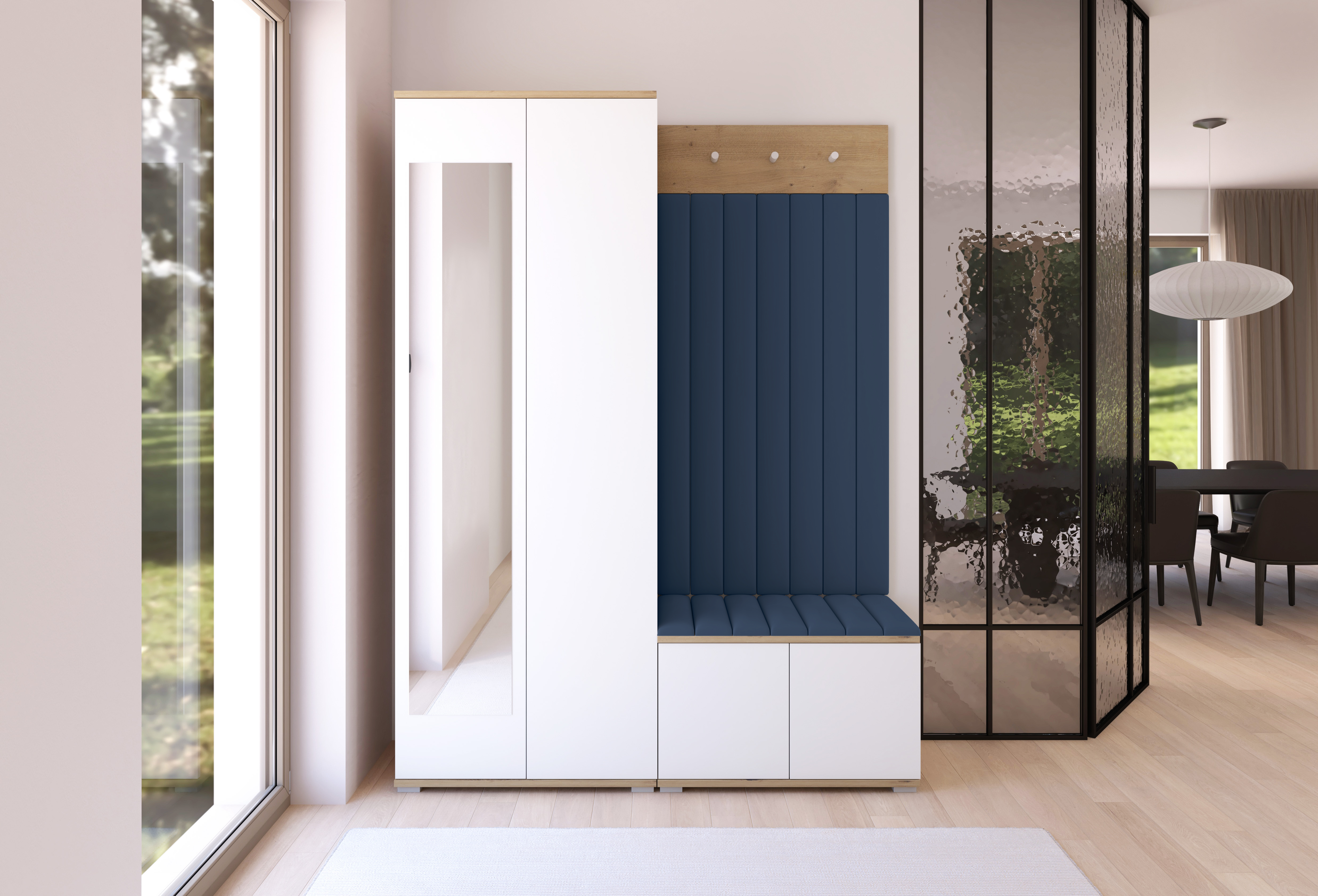 PK Sevilla 7 Hallway Wardrobe -Upholstered Panels in Various Colours