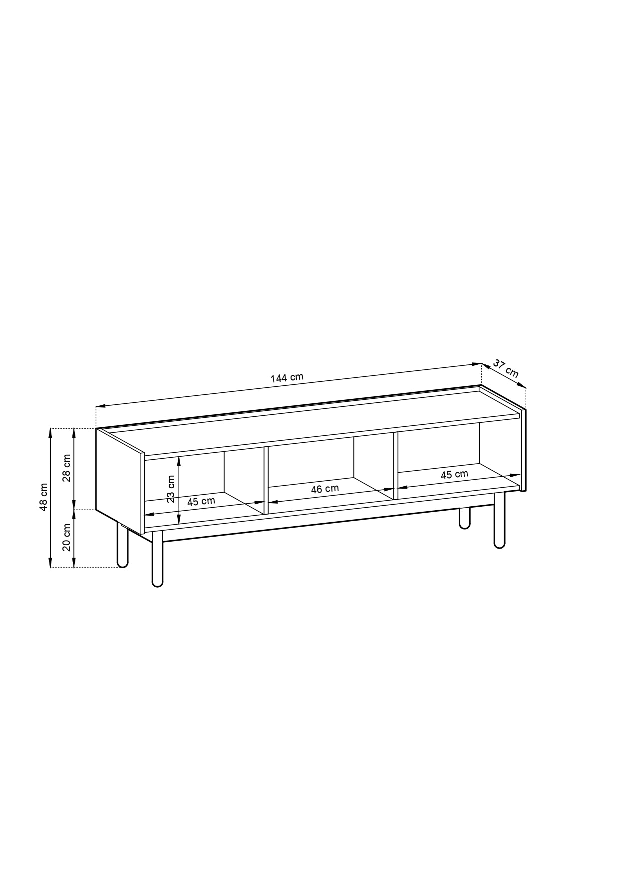 PI Boho TV Cabinet RTV-144 – Riviera Oak