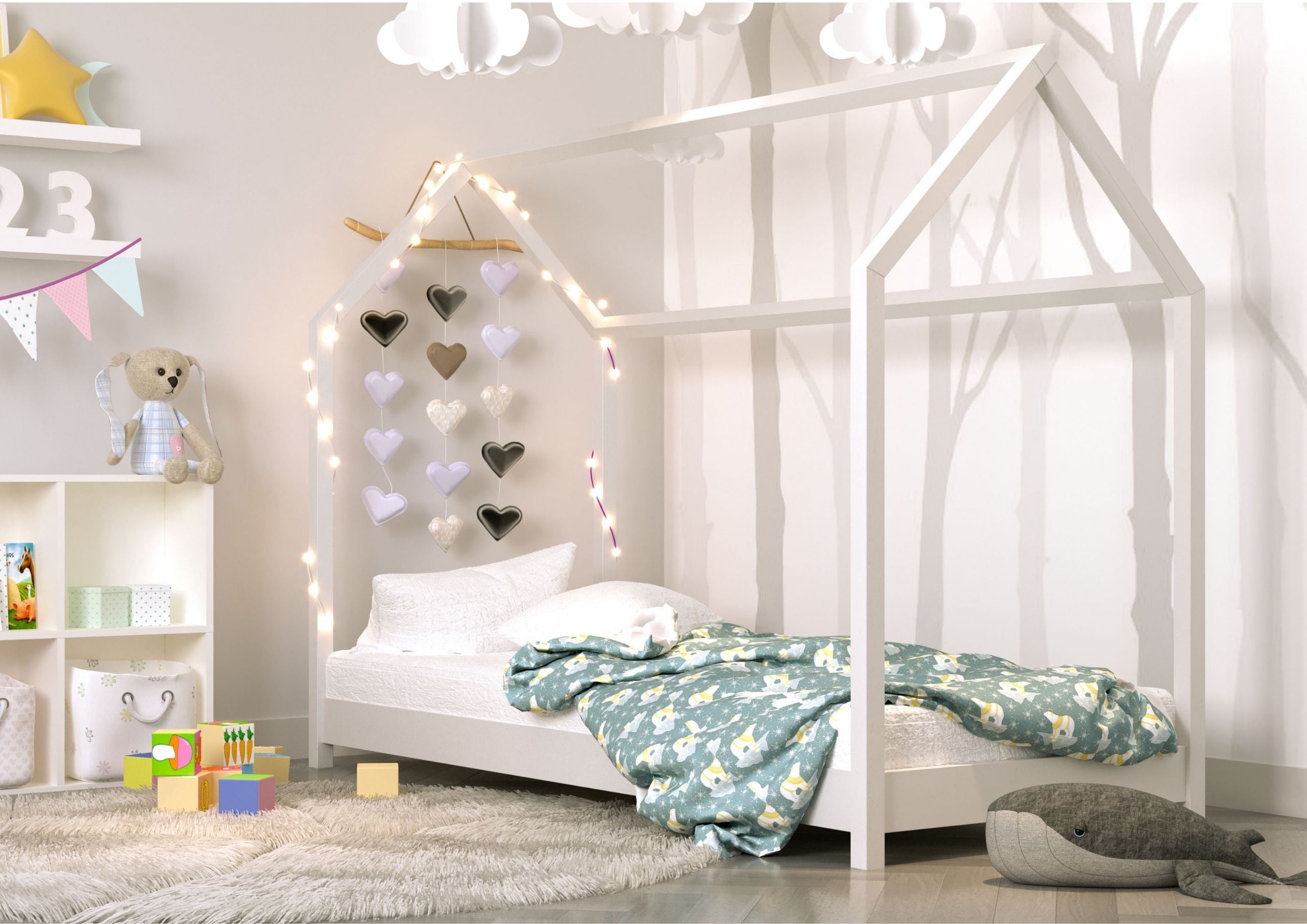 Kocot Bella Kids' House Bed White 160 / 180 x 80 cm or 200 x 90 cm