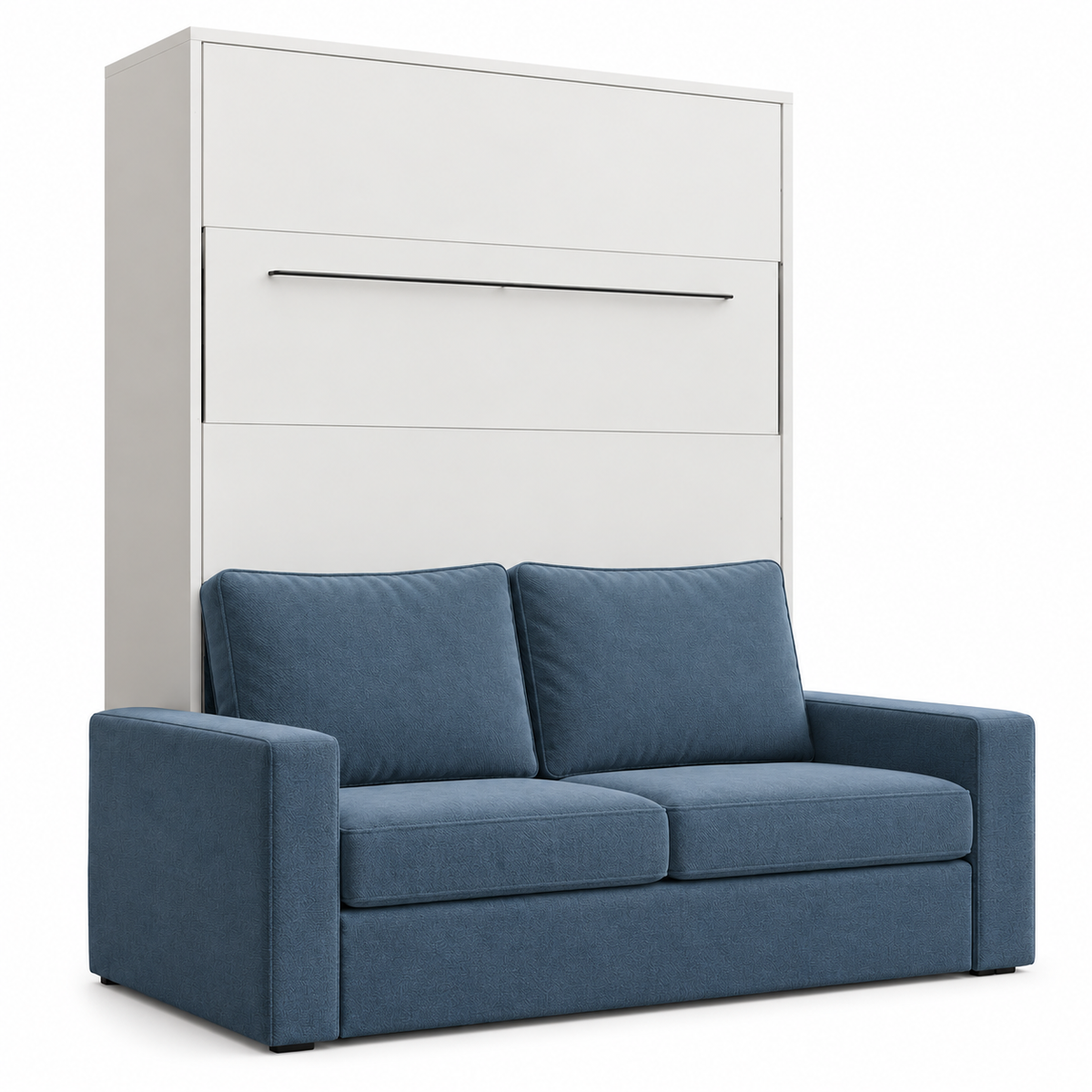 Customizable Genius Comfort Murphy Bed with Sofa 140 x 200 cm – White Matt