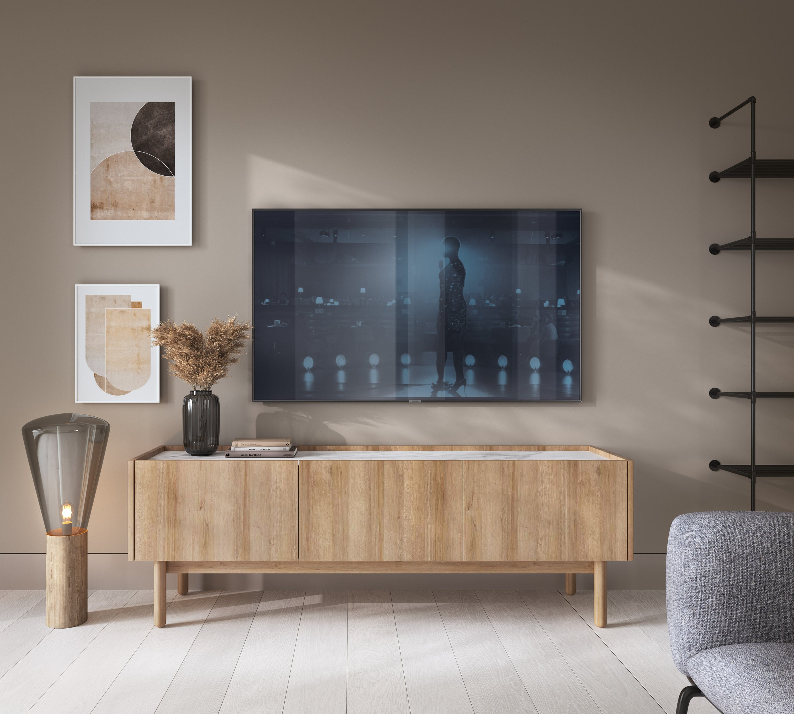 PI Boho TV Cabinet RTV-144 – Riviera Oak