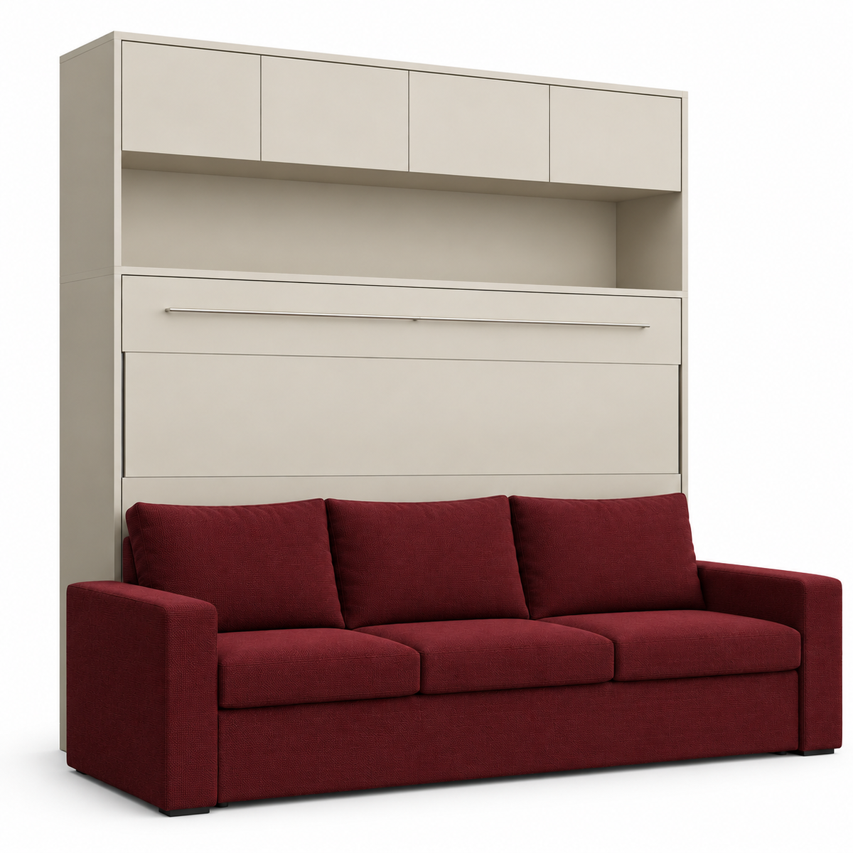 Genius Comfort Horizontal Murphy Bed with Sofa 120x200 cm – Cashmere