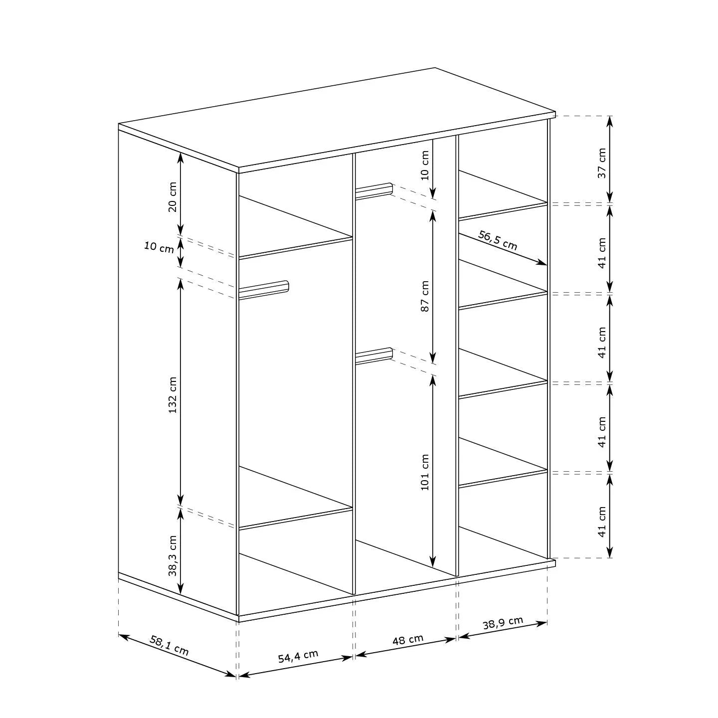 S-Cali Wardrobe with Mirror C-23