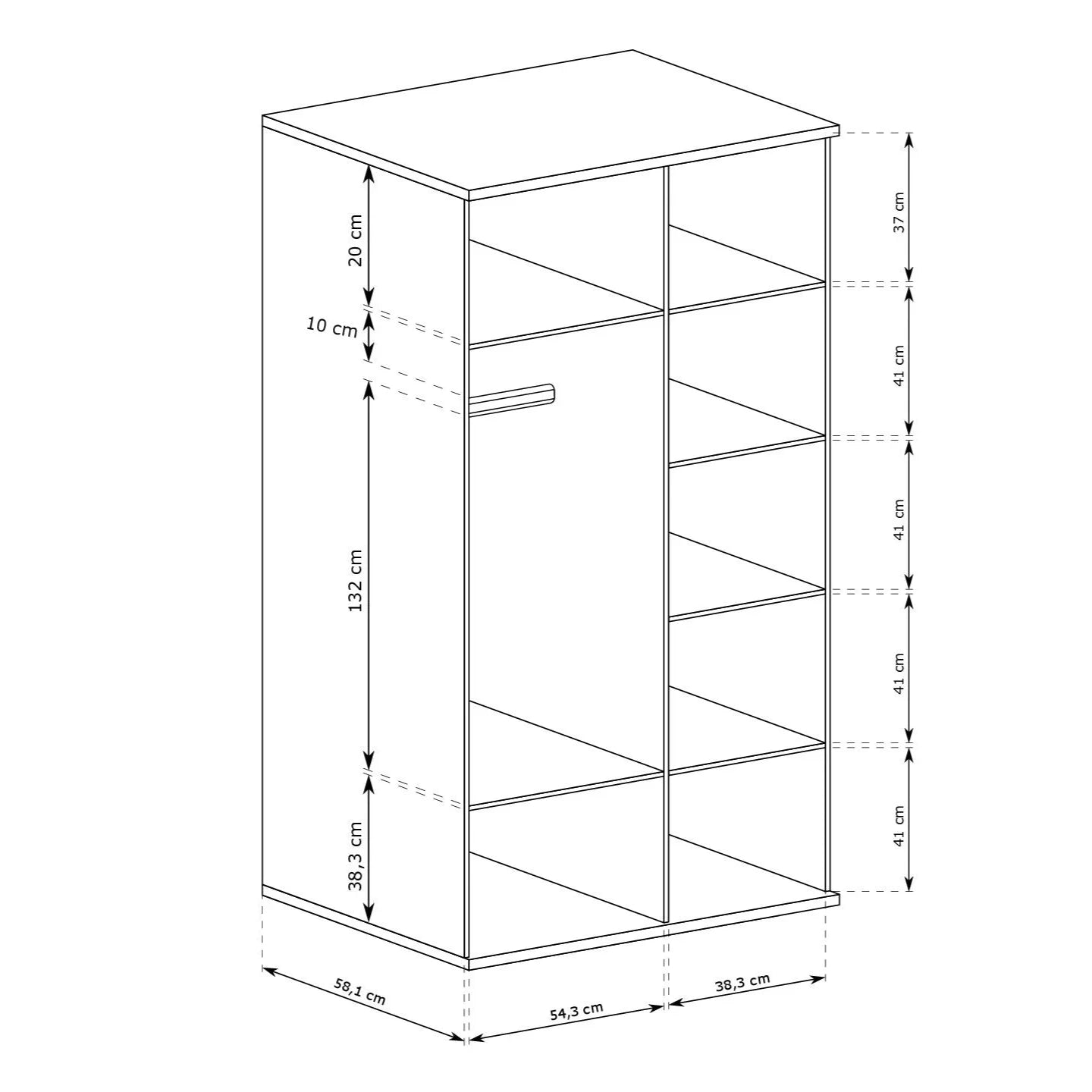 S-Cali Wardrobe with Mirror C-25