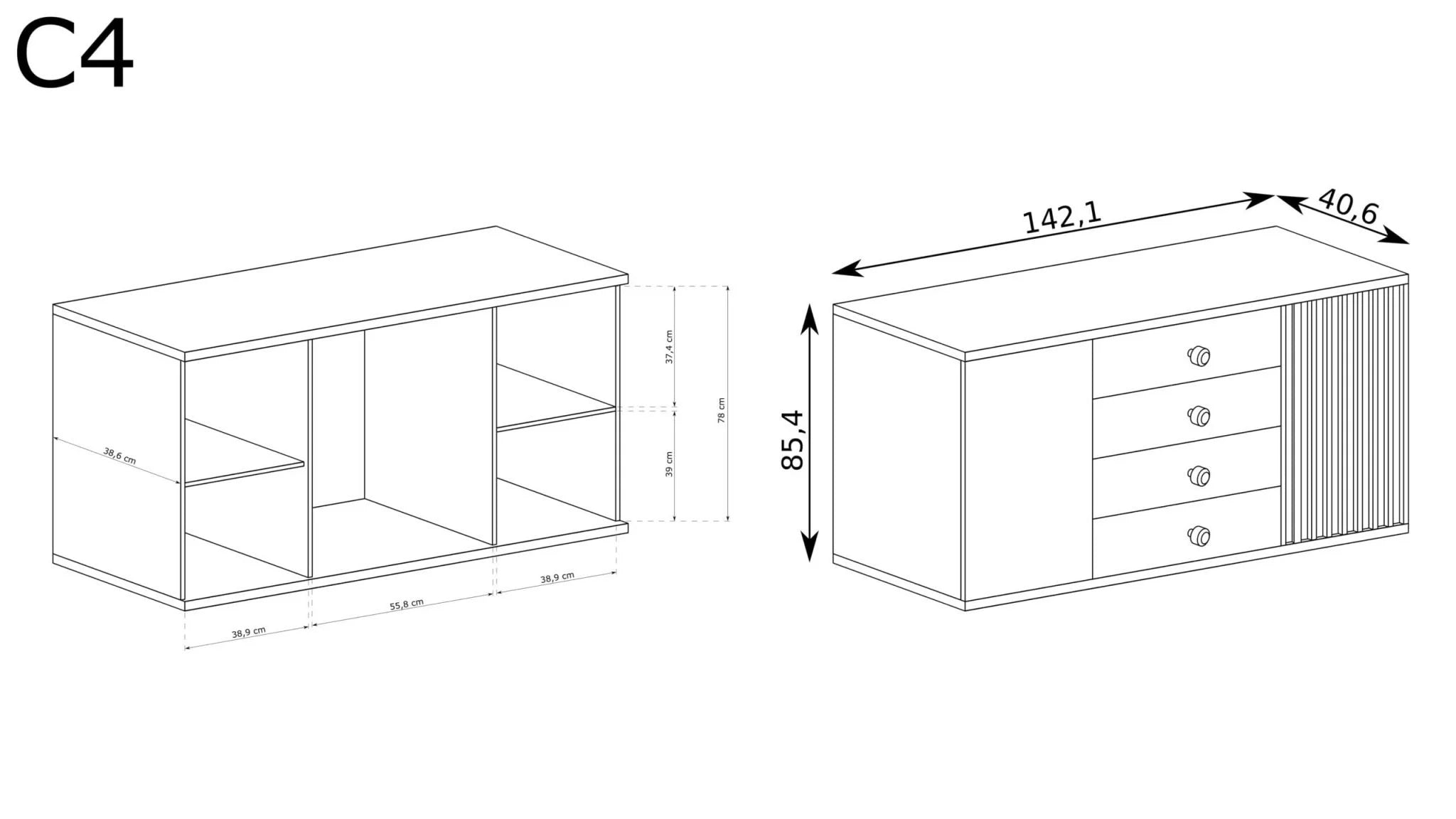 S-Cali Chest of Drawers C-4