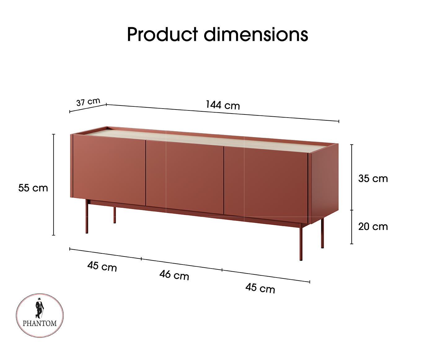 Color TV Stand Ceramic Red