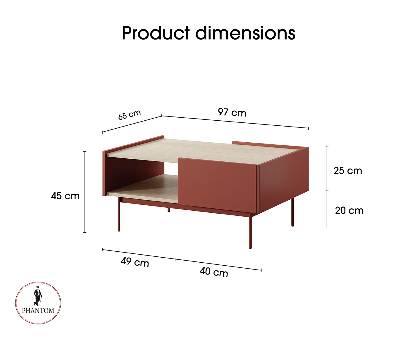 Color Coffee Table Ceramic Red