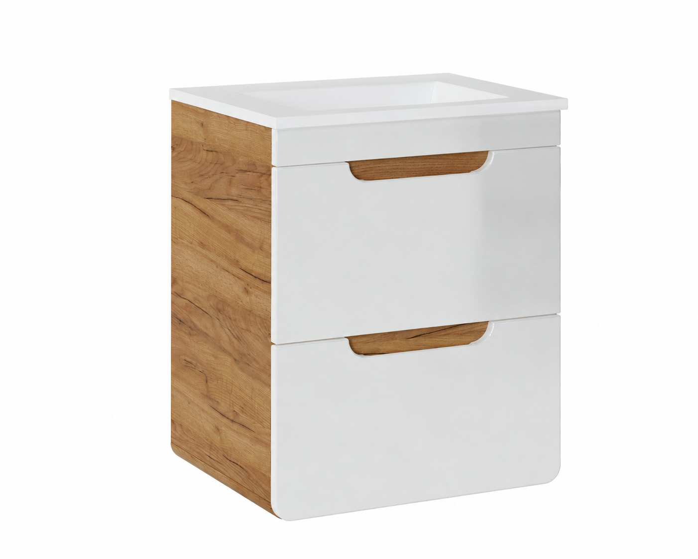 Aruba White Vanity Unit – Craft Oak / White Gloss | 40 & 50 cm | Build Your Bathroom