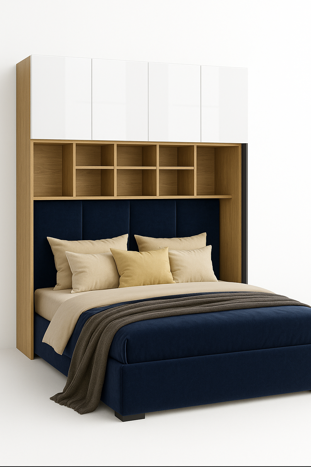 SLEEP VARIA Customizable Bedroom Build-in System – Oiled Oak / White Gloss