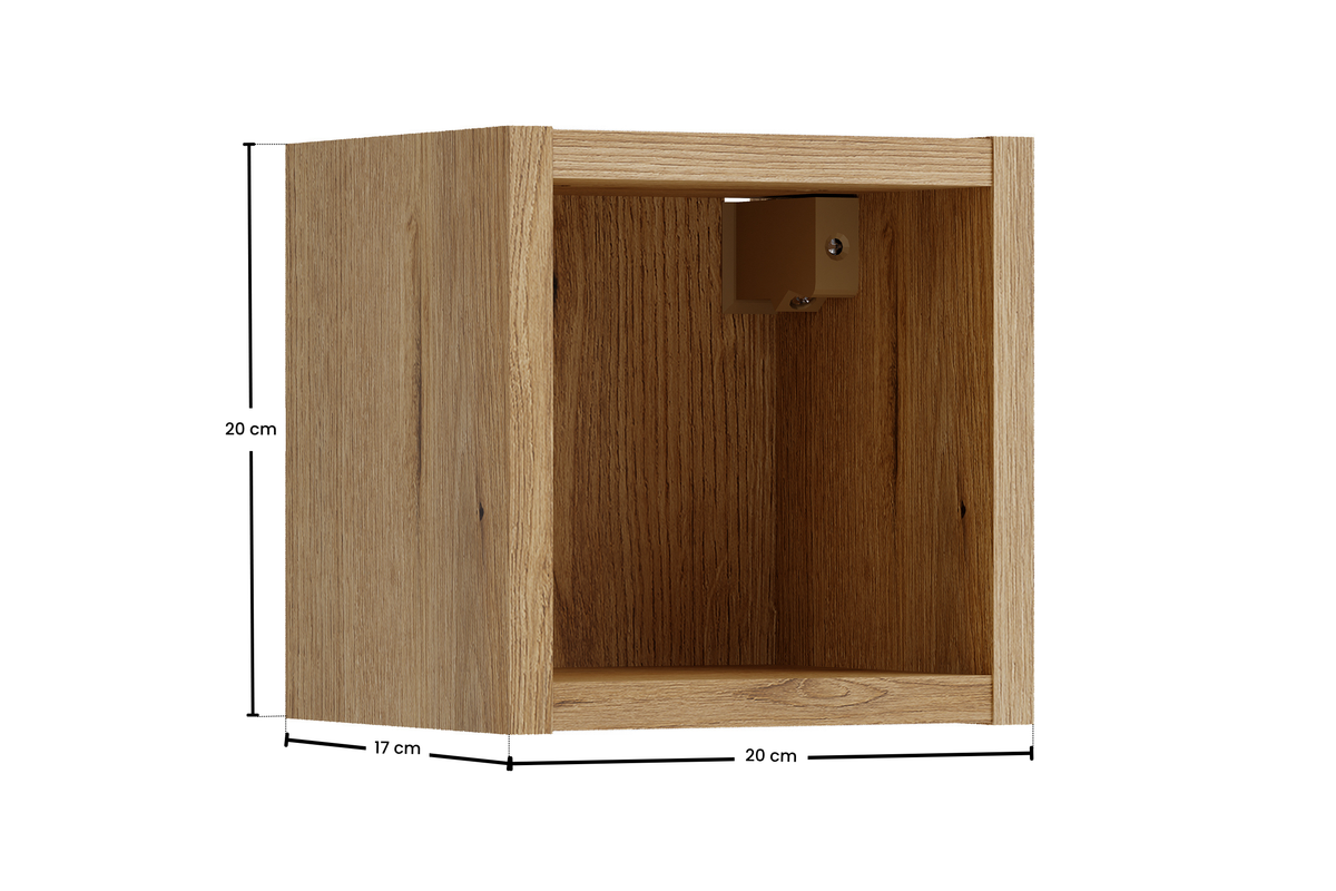 Nova Coast Evoke Qubik Open Wall Shelf – Coast Evoke Oak, 27 cm