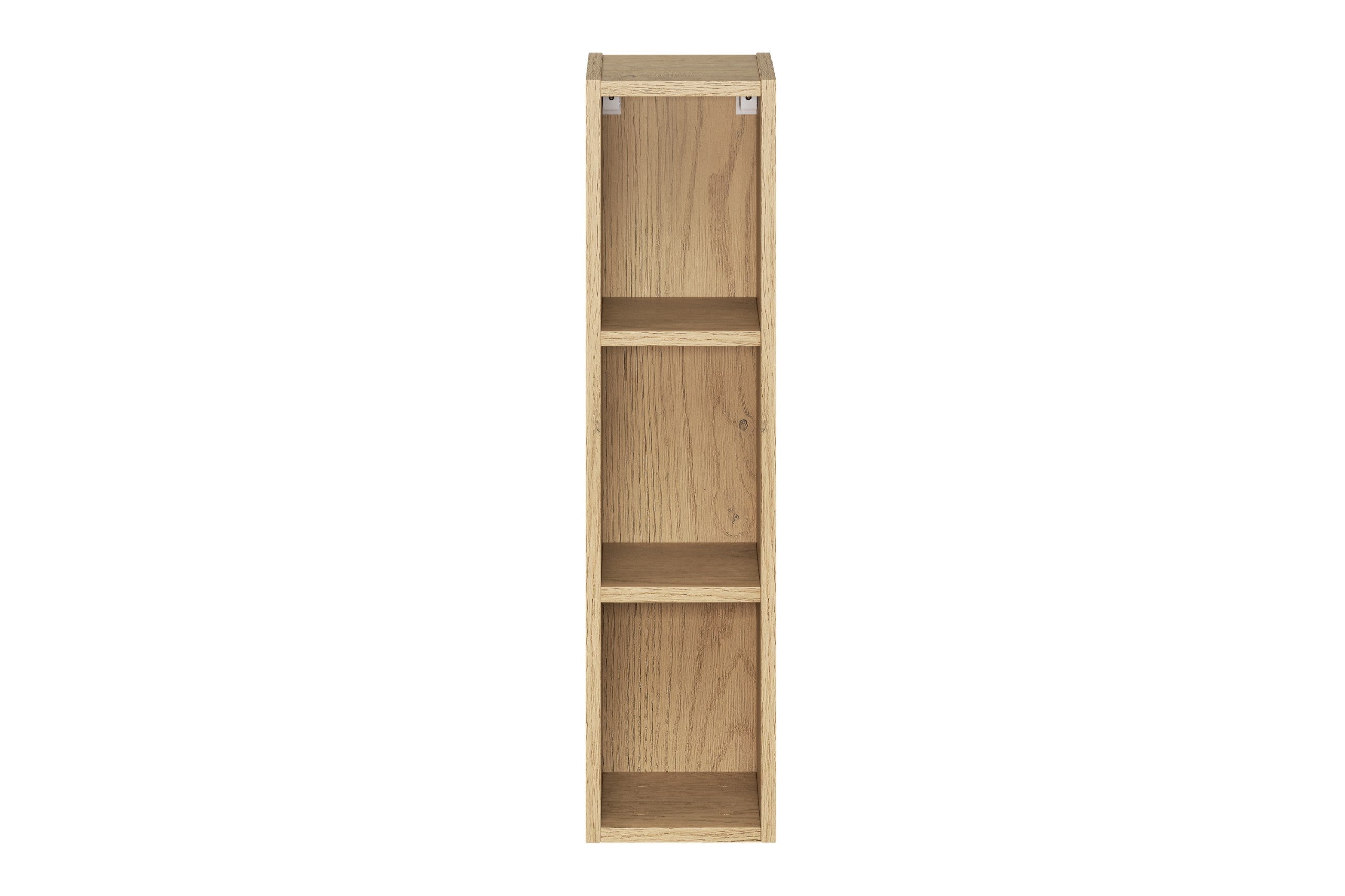 2× Dalia Cashmere Wall-Hung Cabinet 1 Door + 2× Cremona UN Open Shelf – Cashmere / Oak, Vertical Set