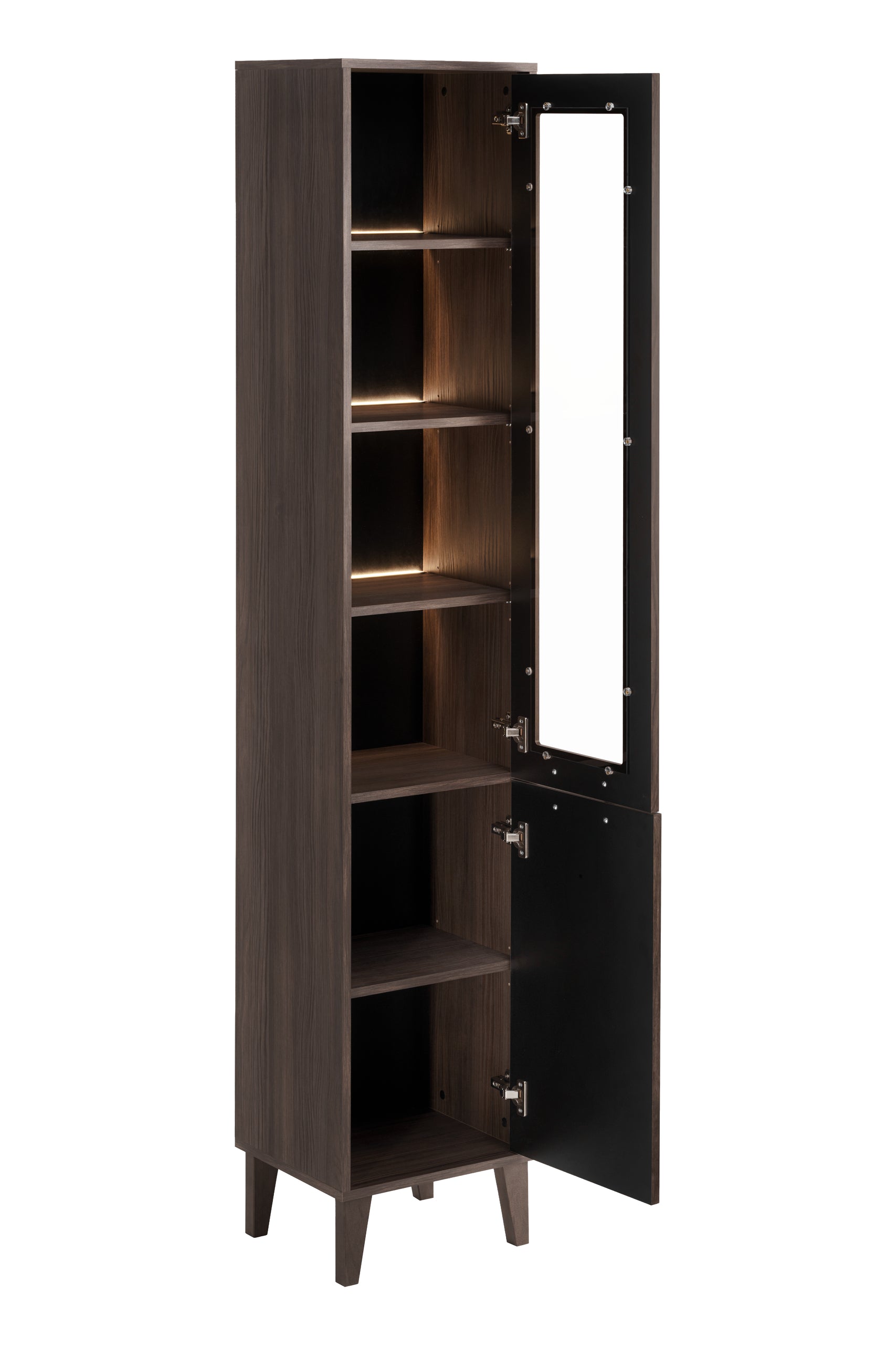 Dorothy Ristretto Tall Cabinet 2 Doors – Ristretto Oak, 40x35x205 cm