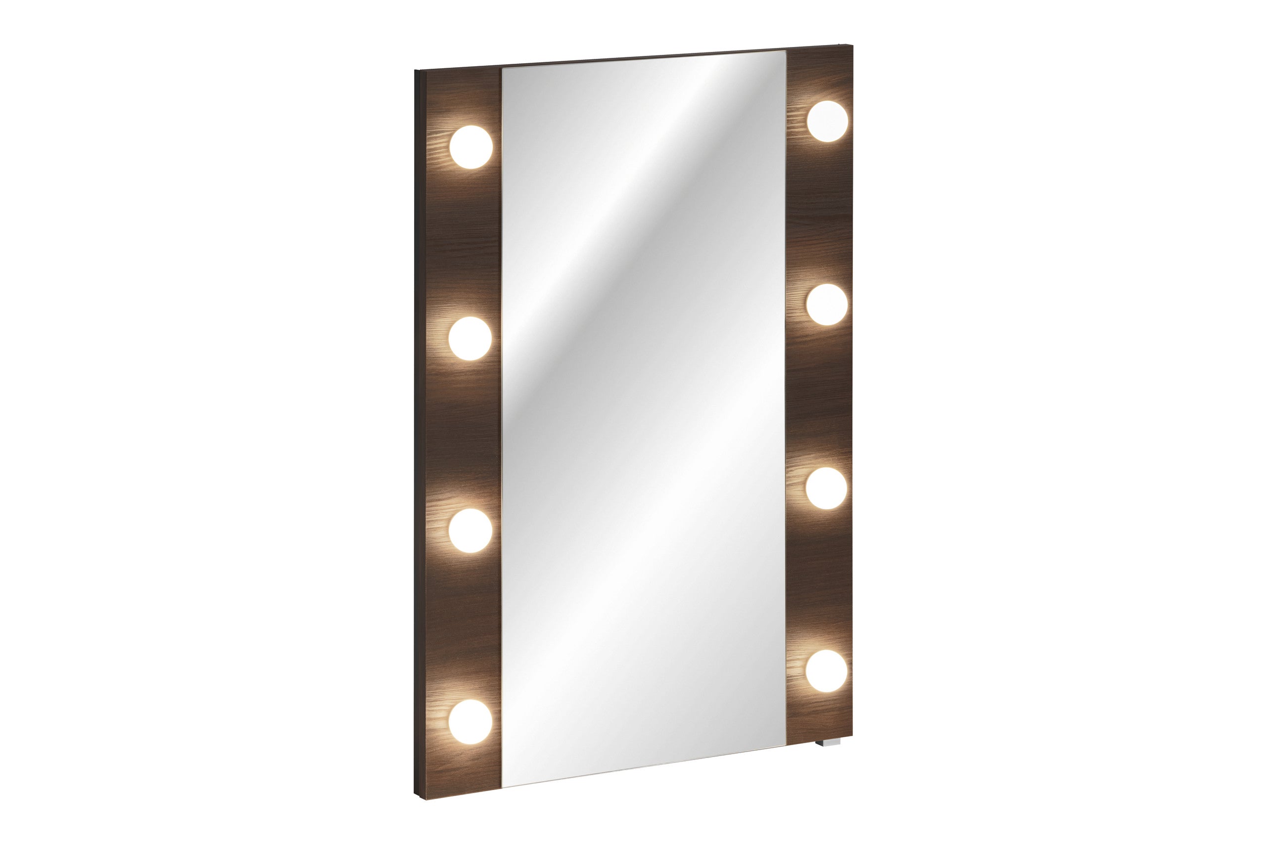 Dorothy Ristretto LED Mirror 60 cm – Ristretto Oak, Hollywood Bulb Lights