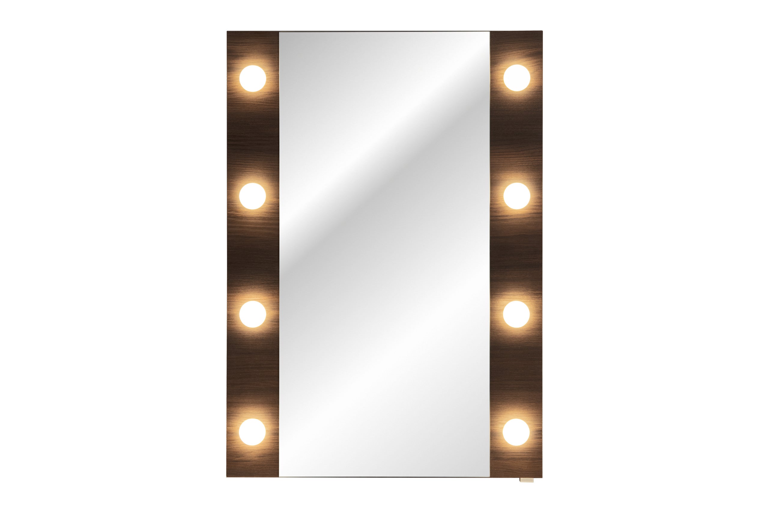 Dorothy Ristretto LED Mirror 60 cm – Ristretto Oak, Hollywood Bulb Lights