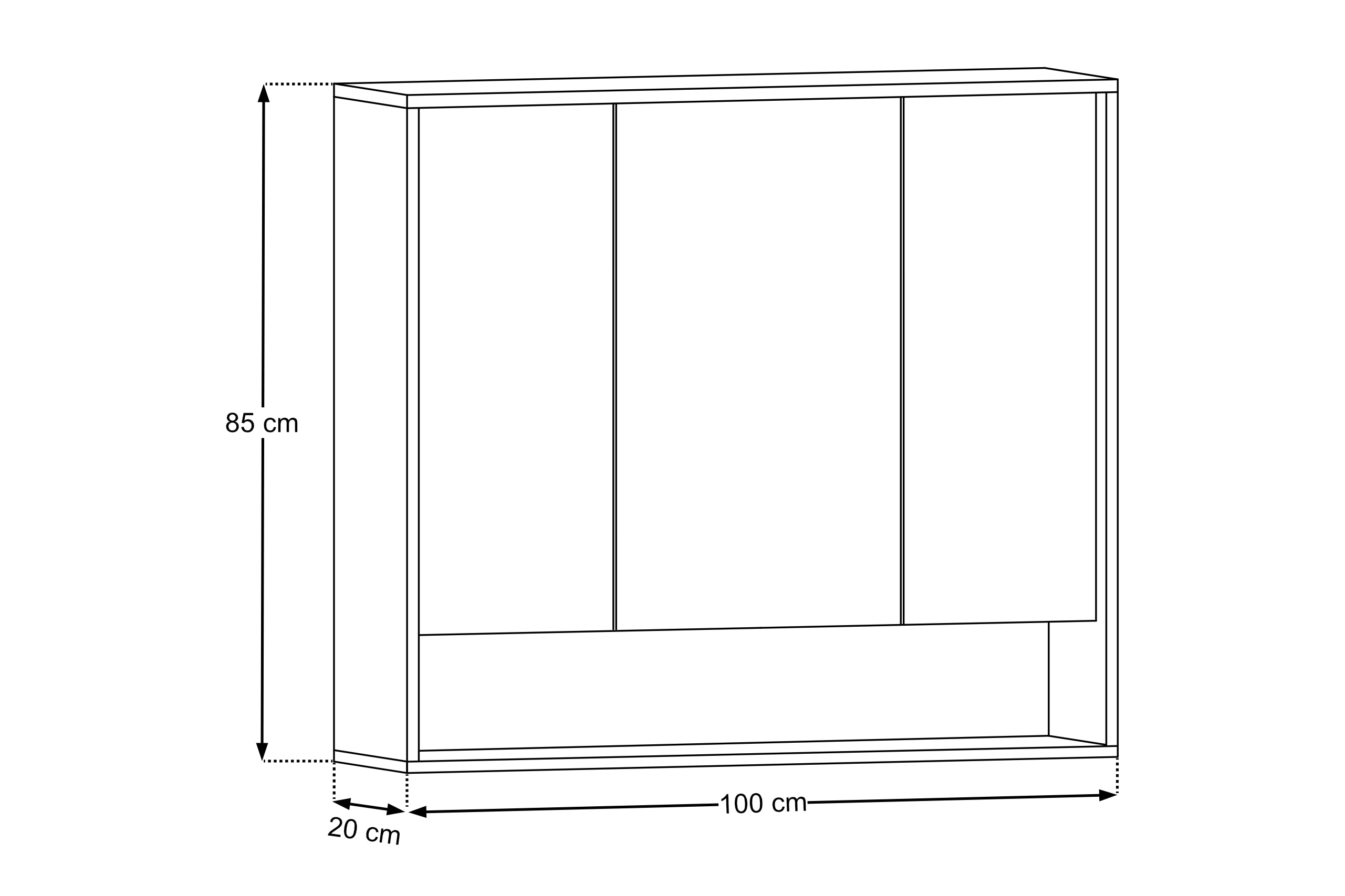 Dorothy Ristretto Mirror Cabinet 100 cm 3 Doors – Ristretto Oak