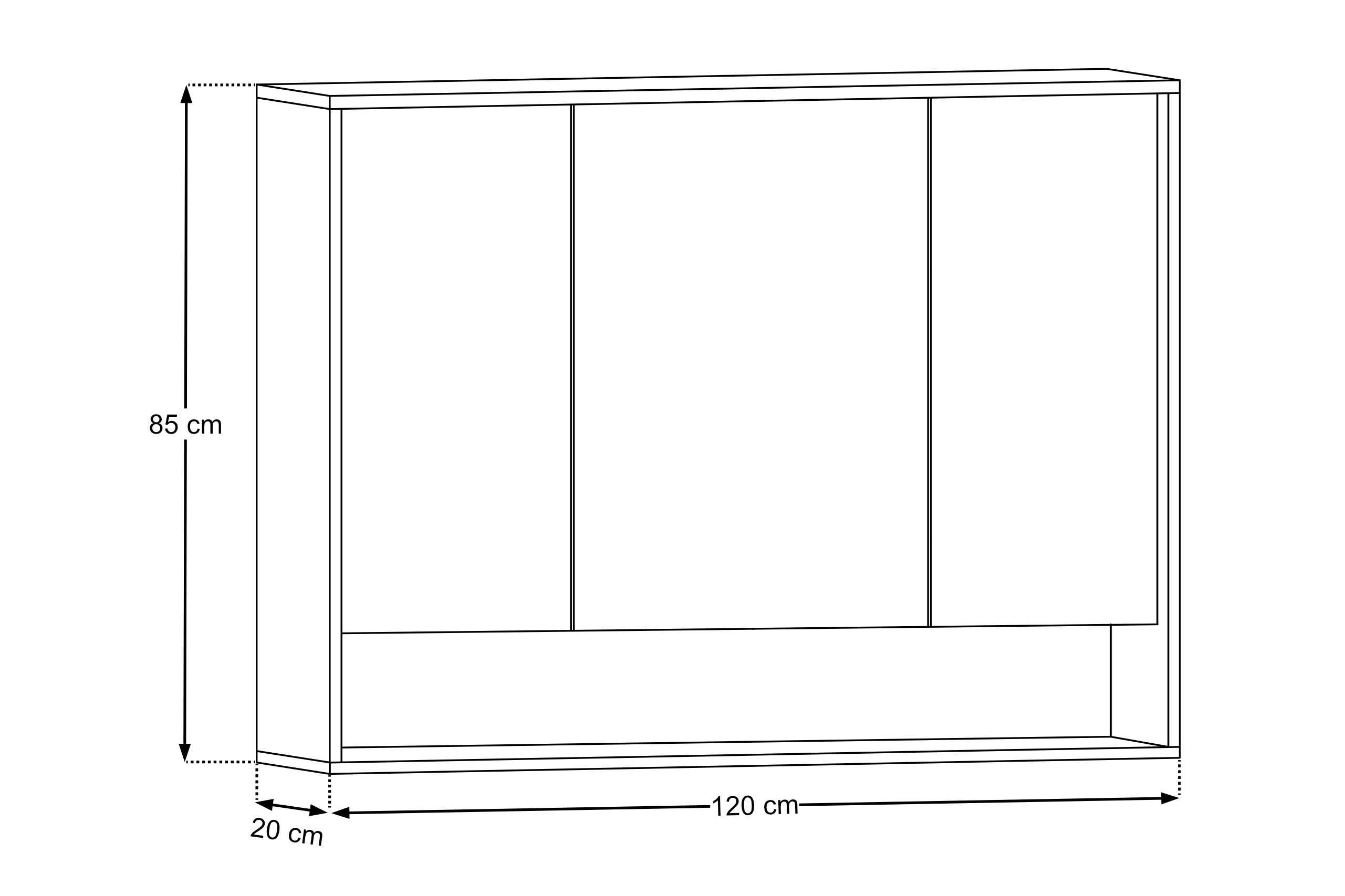 Dorothy Ristretto Mirror Cabinet 120 cm 3 Doors – Ristretto Oak