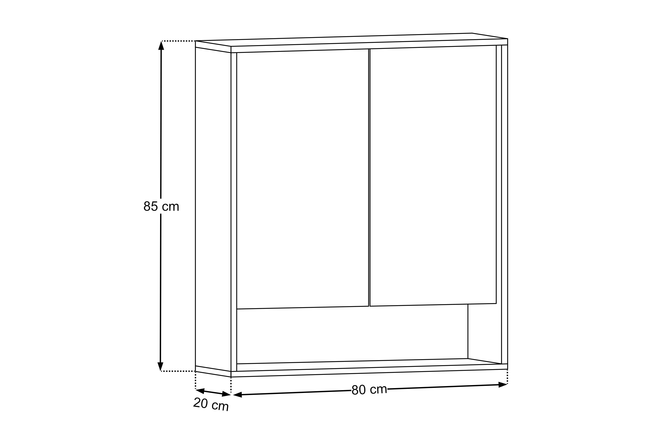 Dorothy Ristretto Mirror Cabinet 80 cm 2 Doors – Ristretto Oak