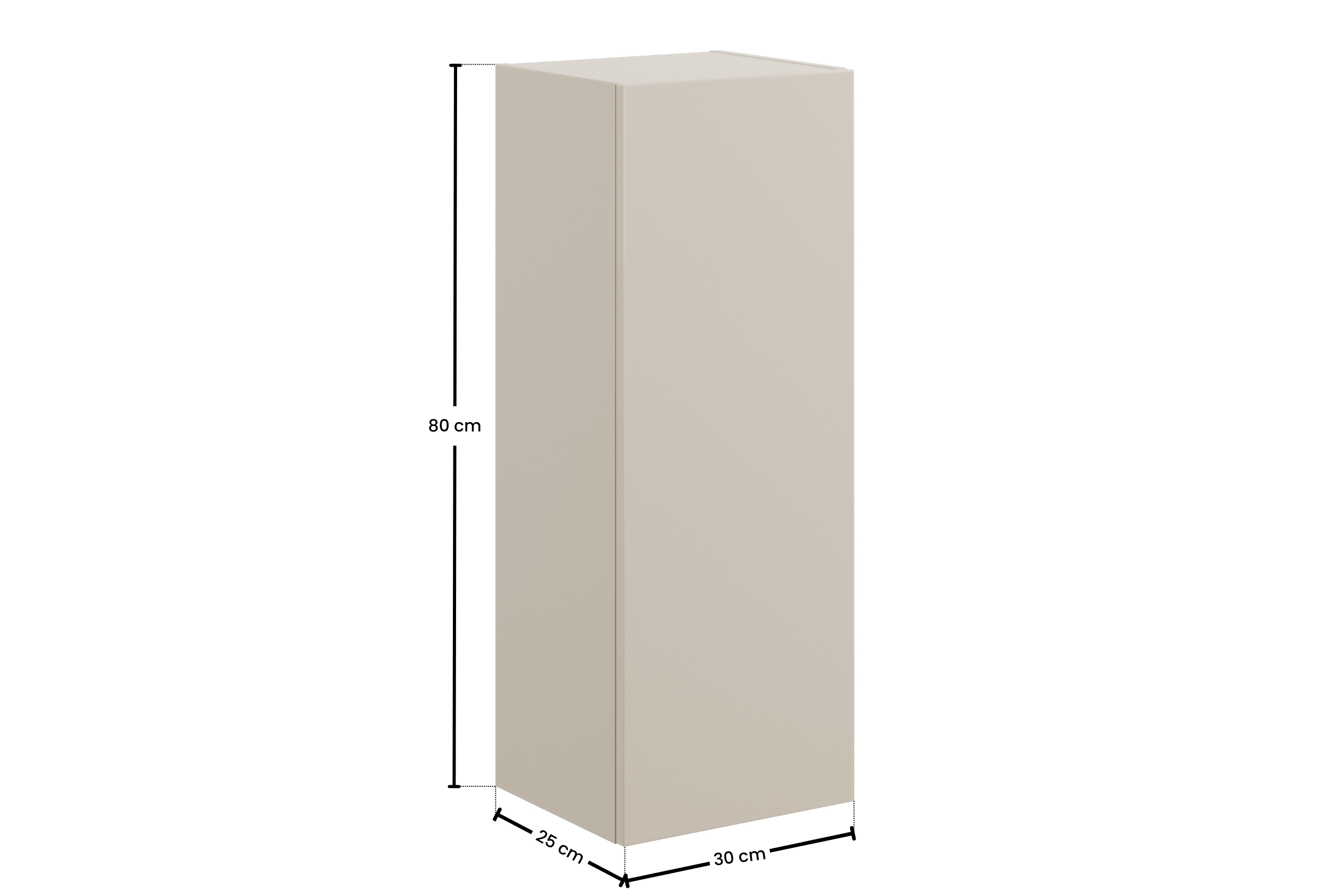 Dalia Cashmere Wall Cabinet – Cashmere Matt, 30 cm, 1 Door