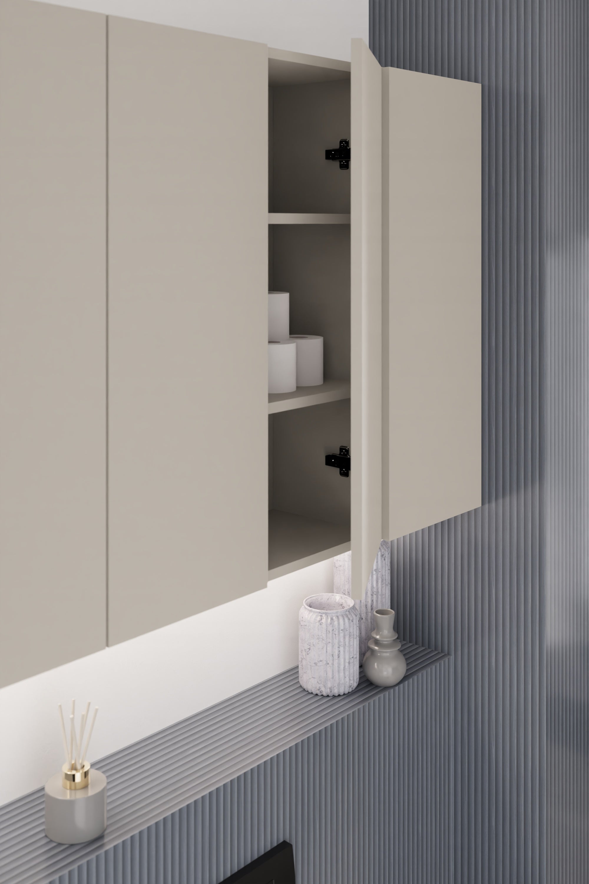 Dalia Cashmere Wall Cabinet – Cashmere Matt, 30 cm, 1 Door
