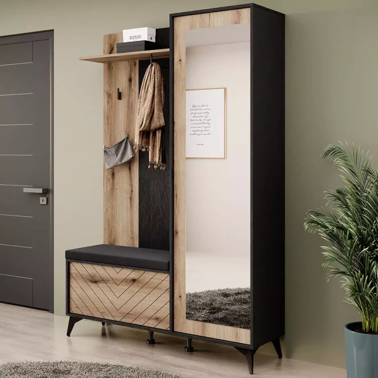 Diamond Hallway Wardrobe – Oak Evoke / Black