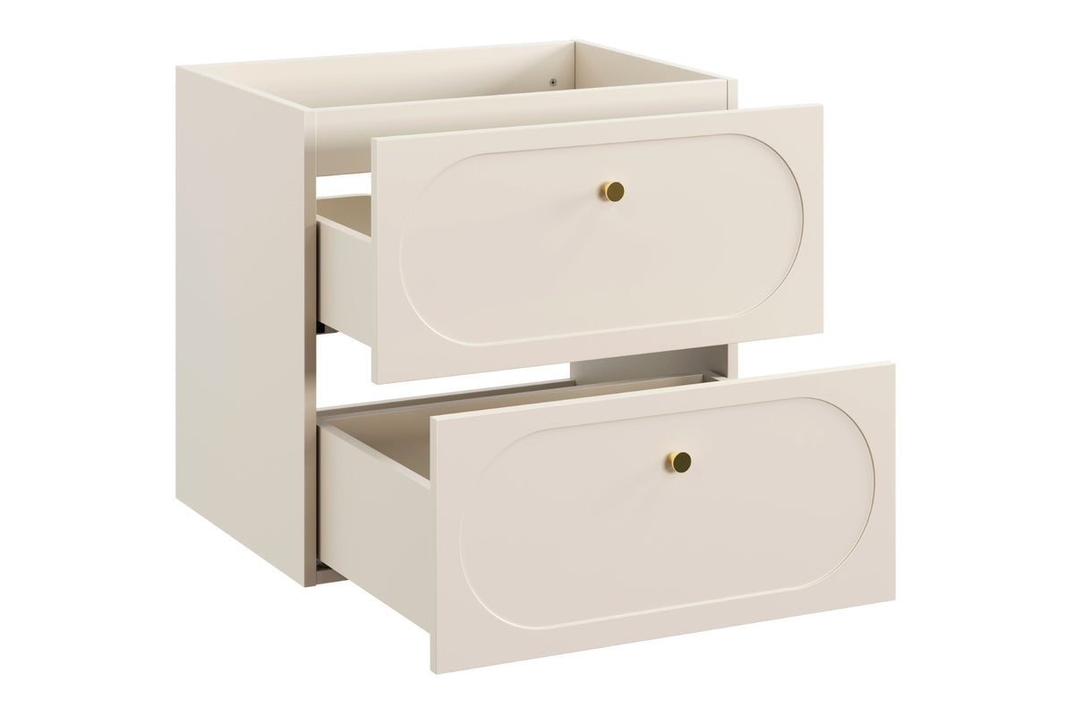 Donna Sand Vanity Unit 2 Drawers – Sand Beige, 60/80/120 cm – Configure Your Bathroom