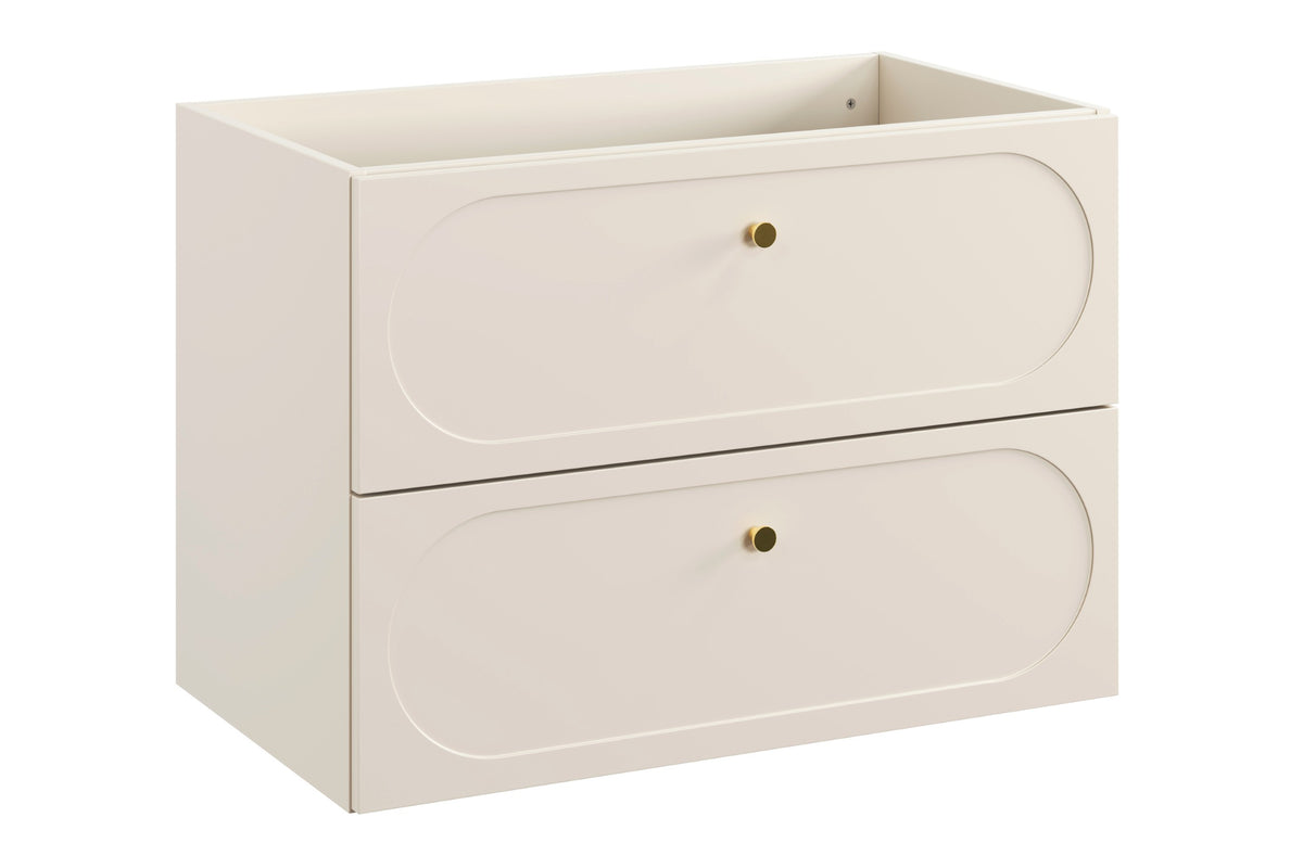 Donna Sand Vanity Unit 2 Drawers – Sand Beige, 60/80/120 cm – Configure Your Bathroom