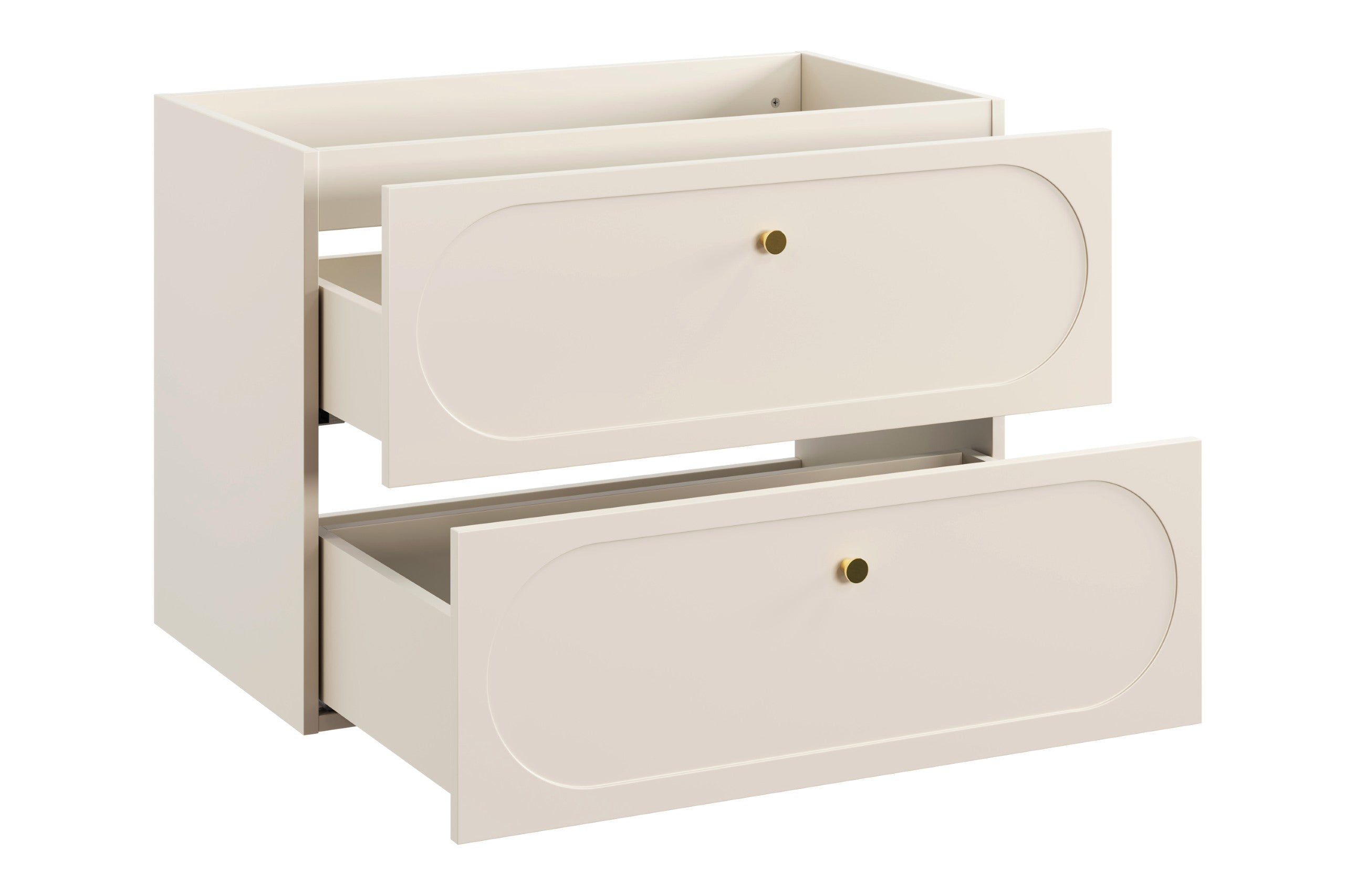 Donna Sand Vanity Unit 2 Drawers – Sand Beige, 60/80/120 cm – Configure Your Bathroom