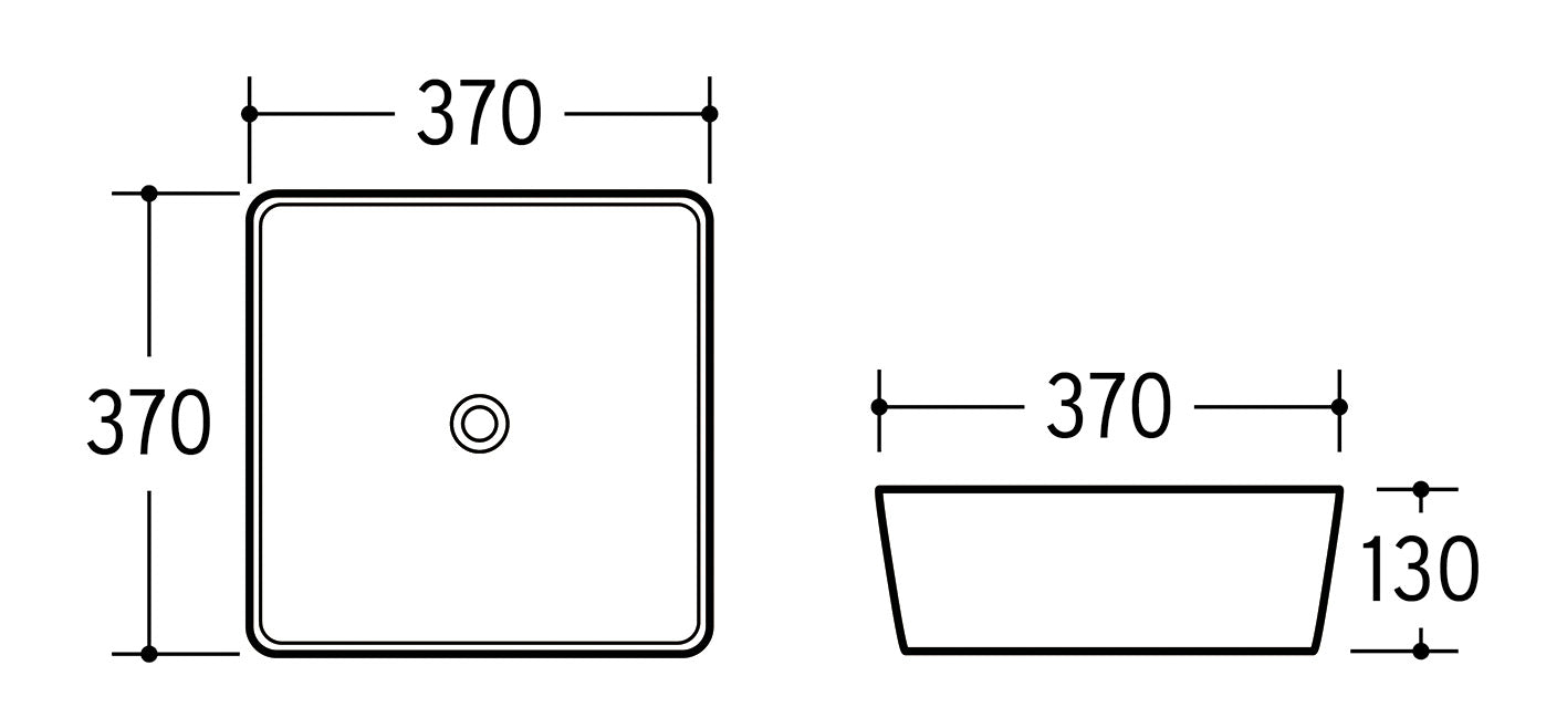 Slim 40 Countertop Basin – Matt Grey, 37×37 cm