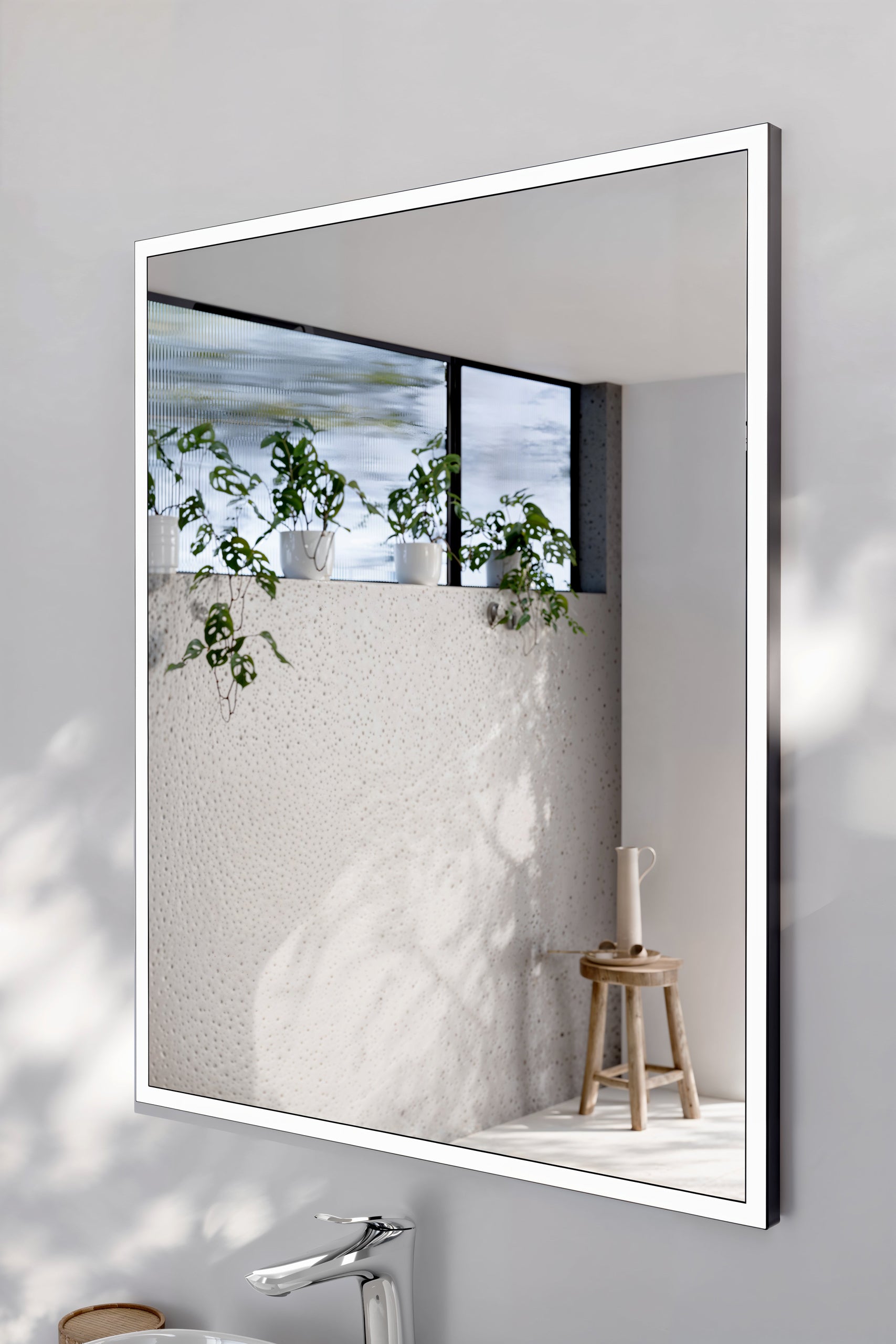 Alice Mirror LED 80 – Graphite, 68 x 83 cm