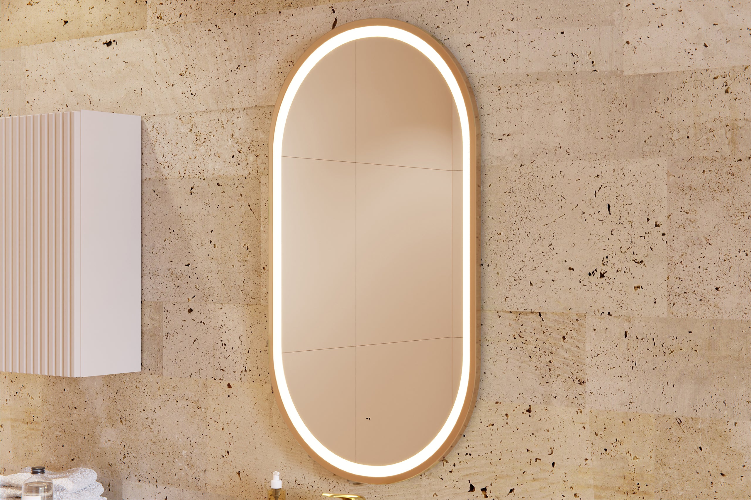Apollo 2 Gold LED Mirror – 70 x 90 cm