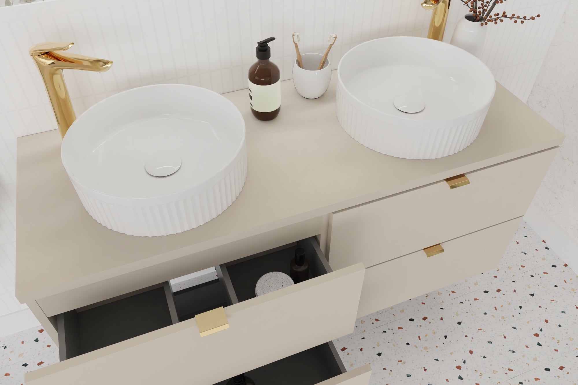 Beyond 2 White Gloss Countertop Basin – Ceramic, 36 cm