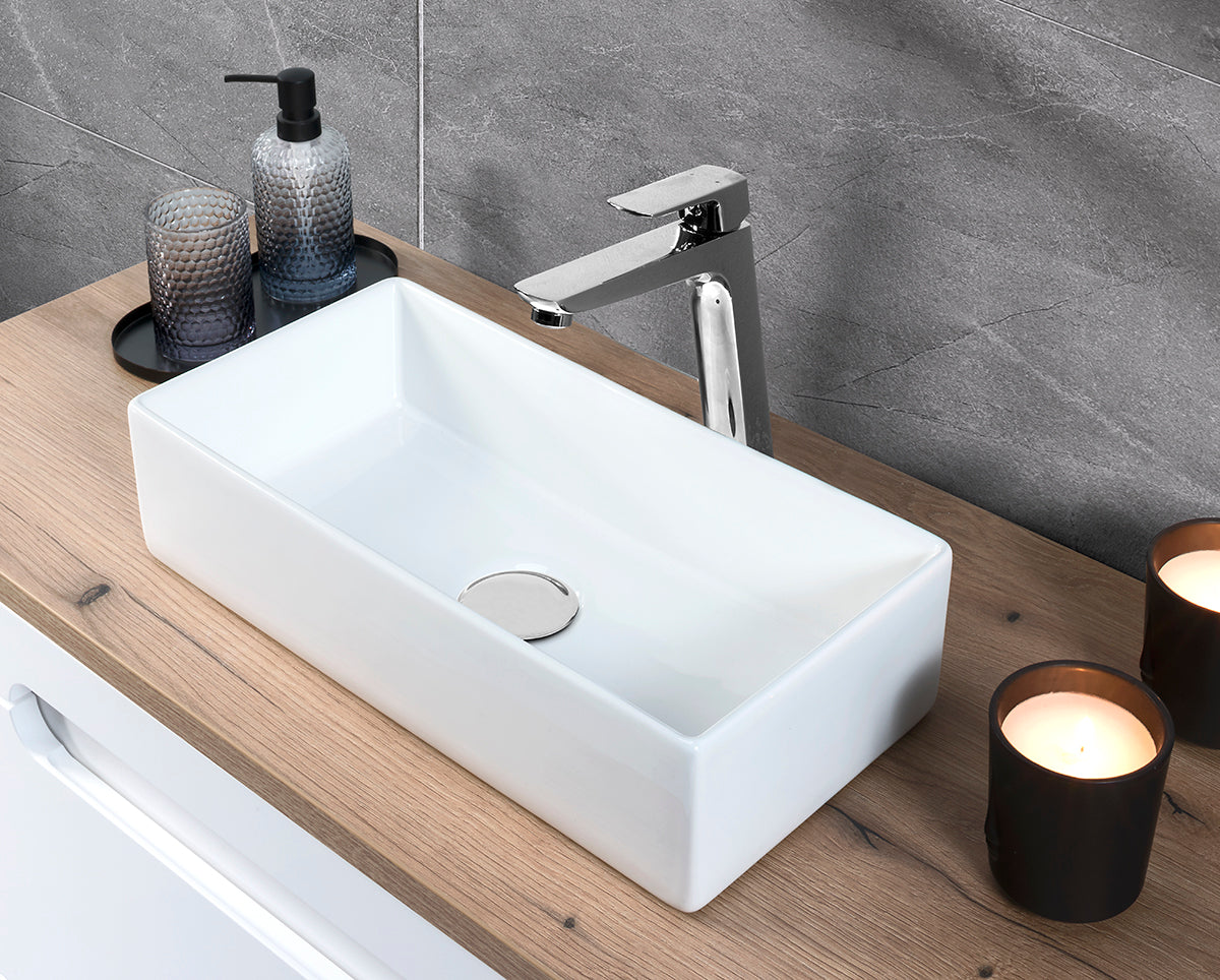 Gaja Countertop Basin – Shiny White, 35 cm