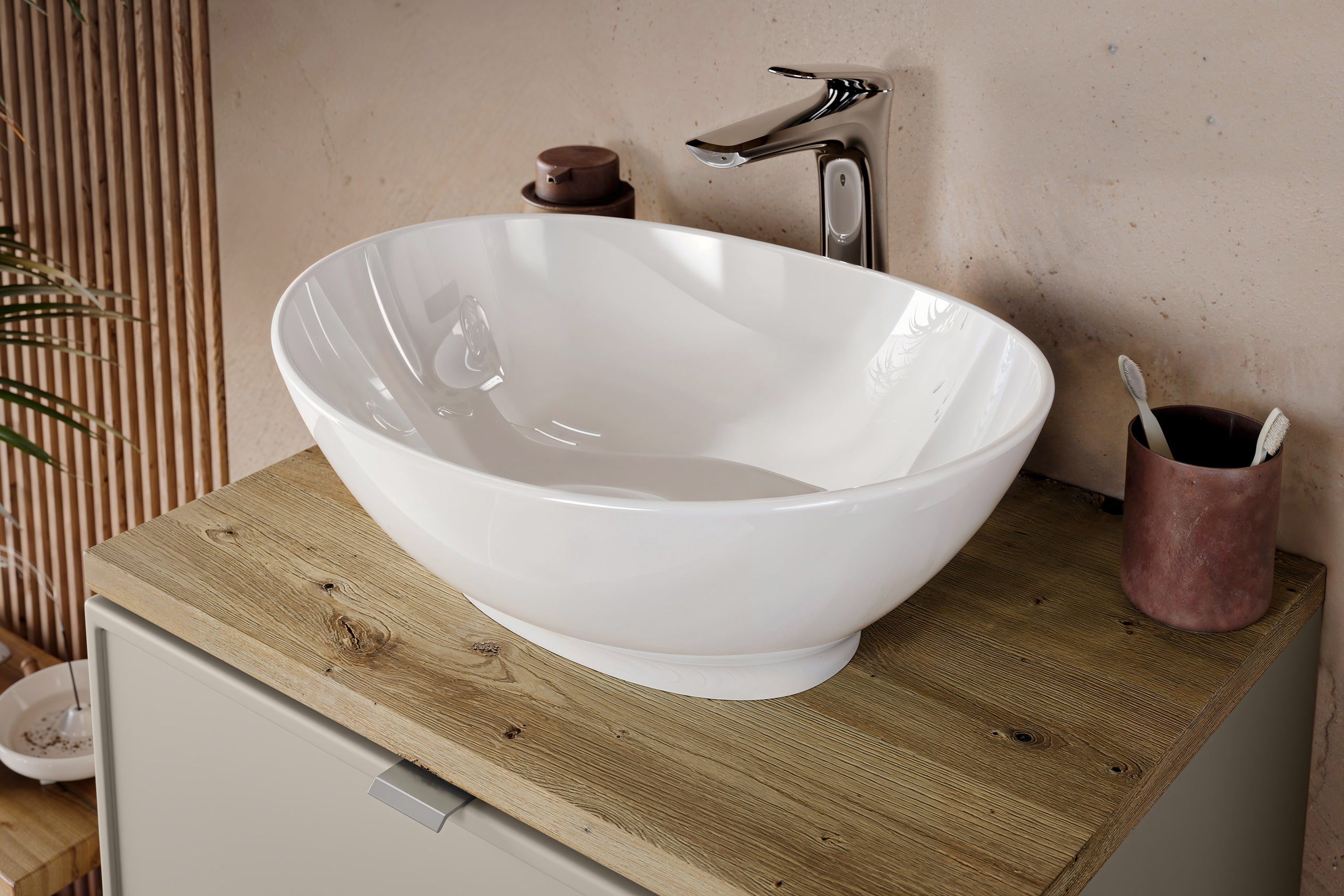 Lola Countertop Basin – Gloss White, 40.5 x 33 cm