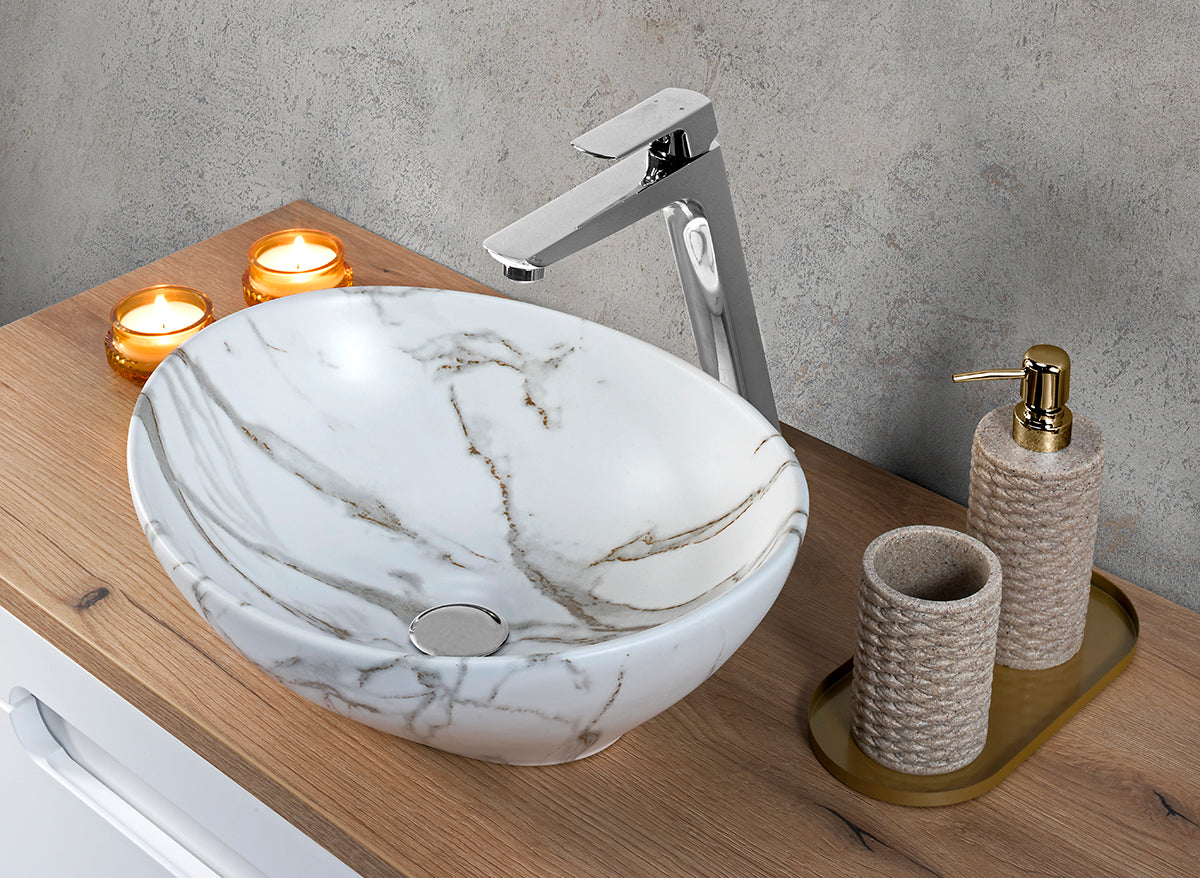 Pati Countertop Basin – Matt White, 40.5 cm