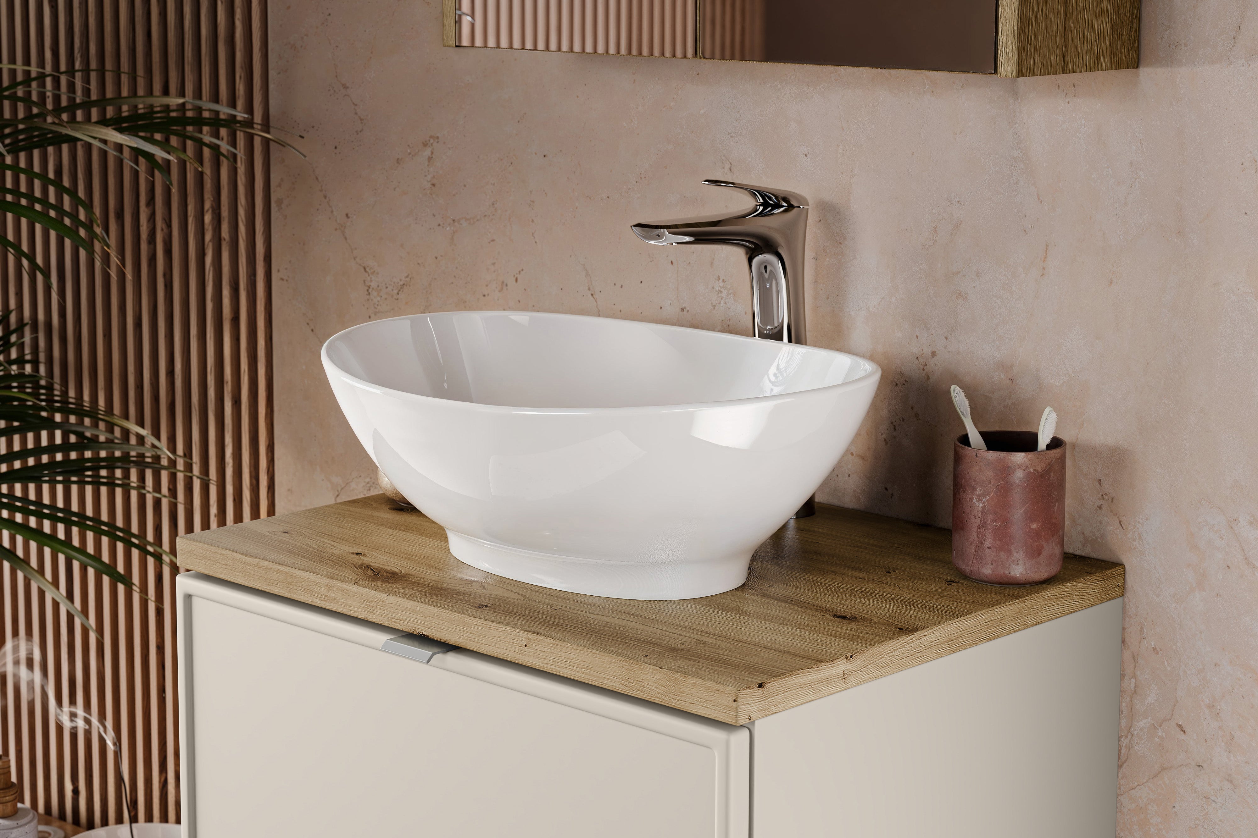Lola Countertop Basin – Gloss White, 40.5 x 33 cm