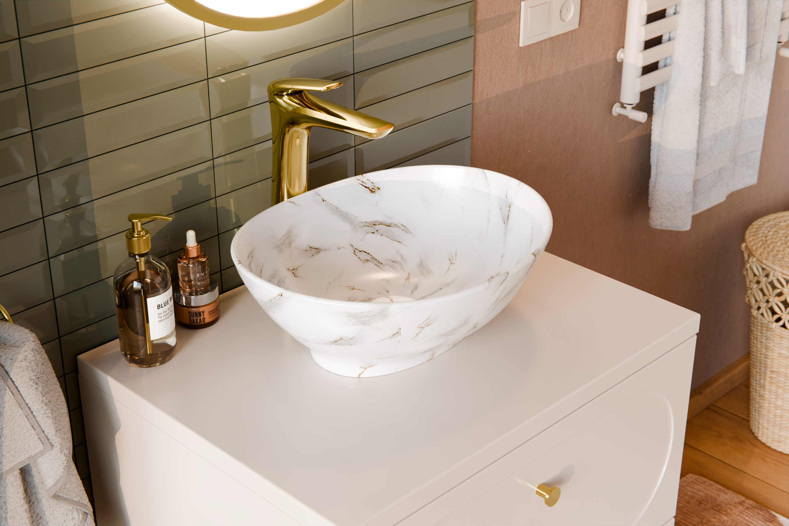 Pati Countertop Basin – Matt White, 40.5 cm