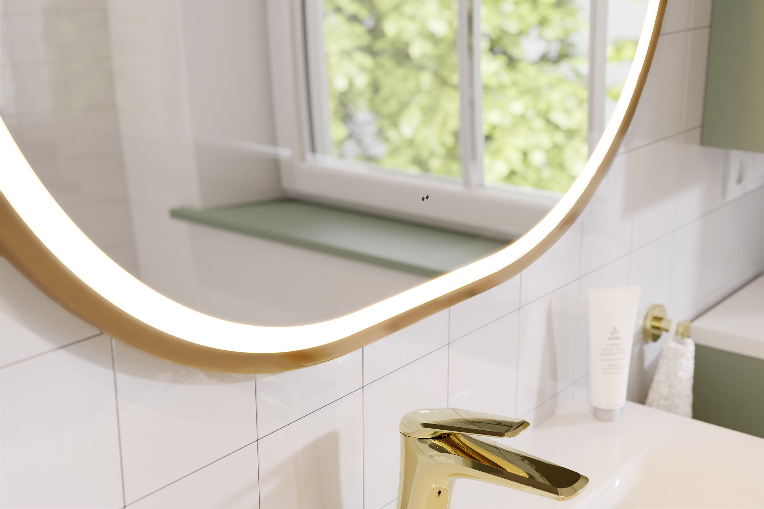 Apollo 2 Gold LED Mirror – 50 x 90 cm