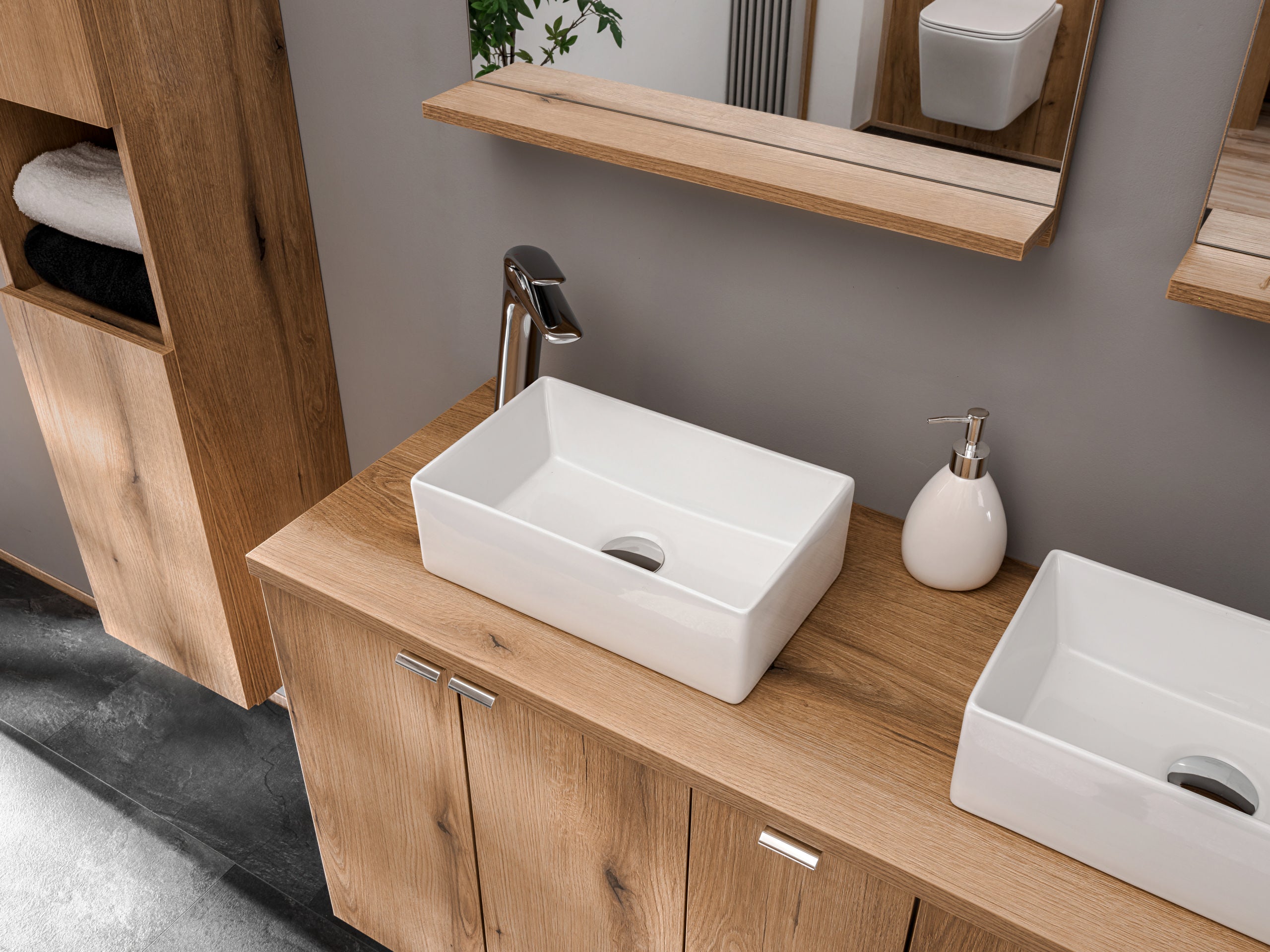 Gaja Countertop Basin – Shiny White, 35 cm