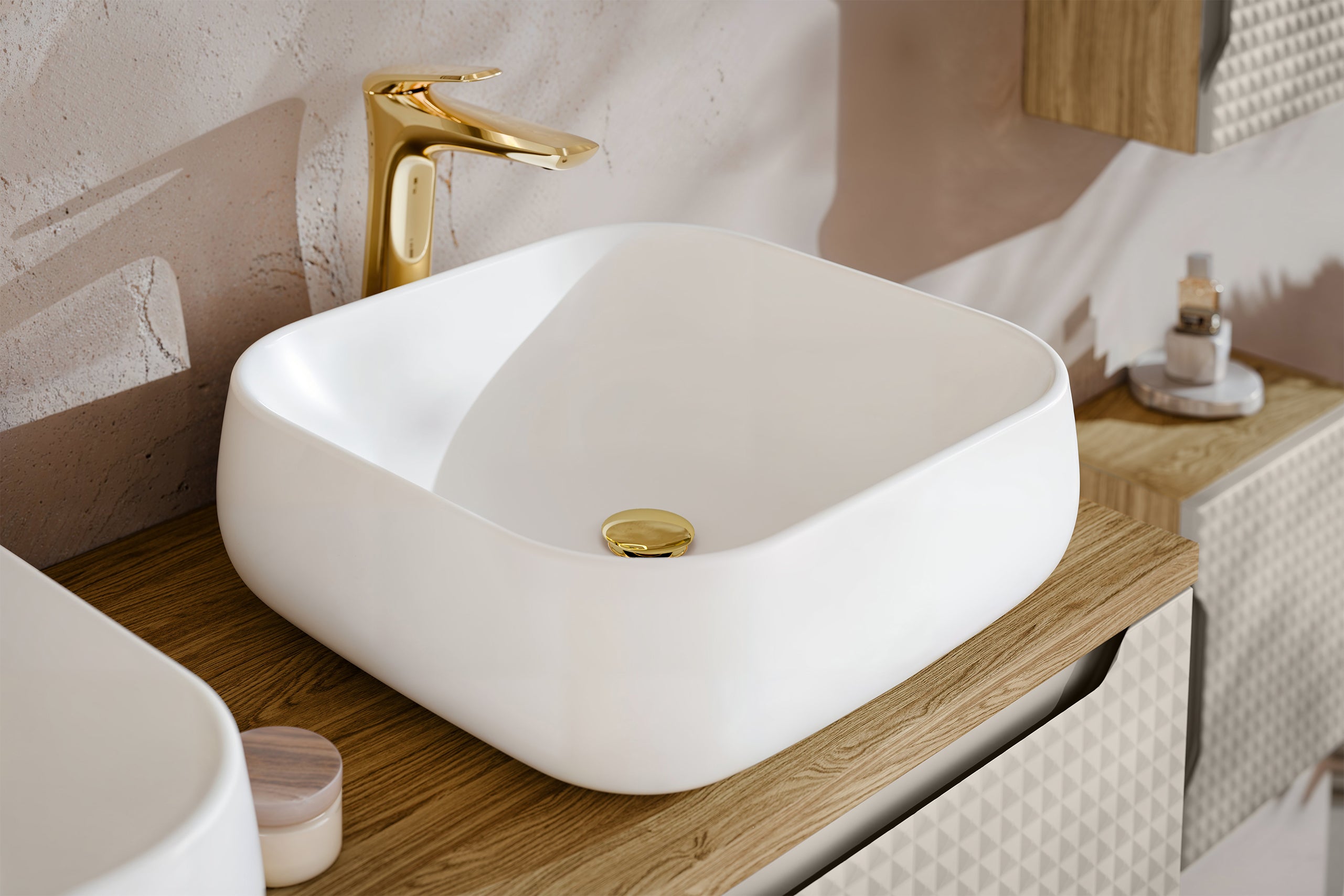 Nika Countertop Basin – Matt White, 45 x 40 cm