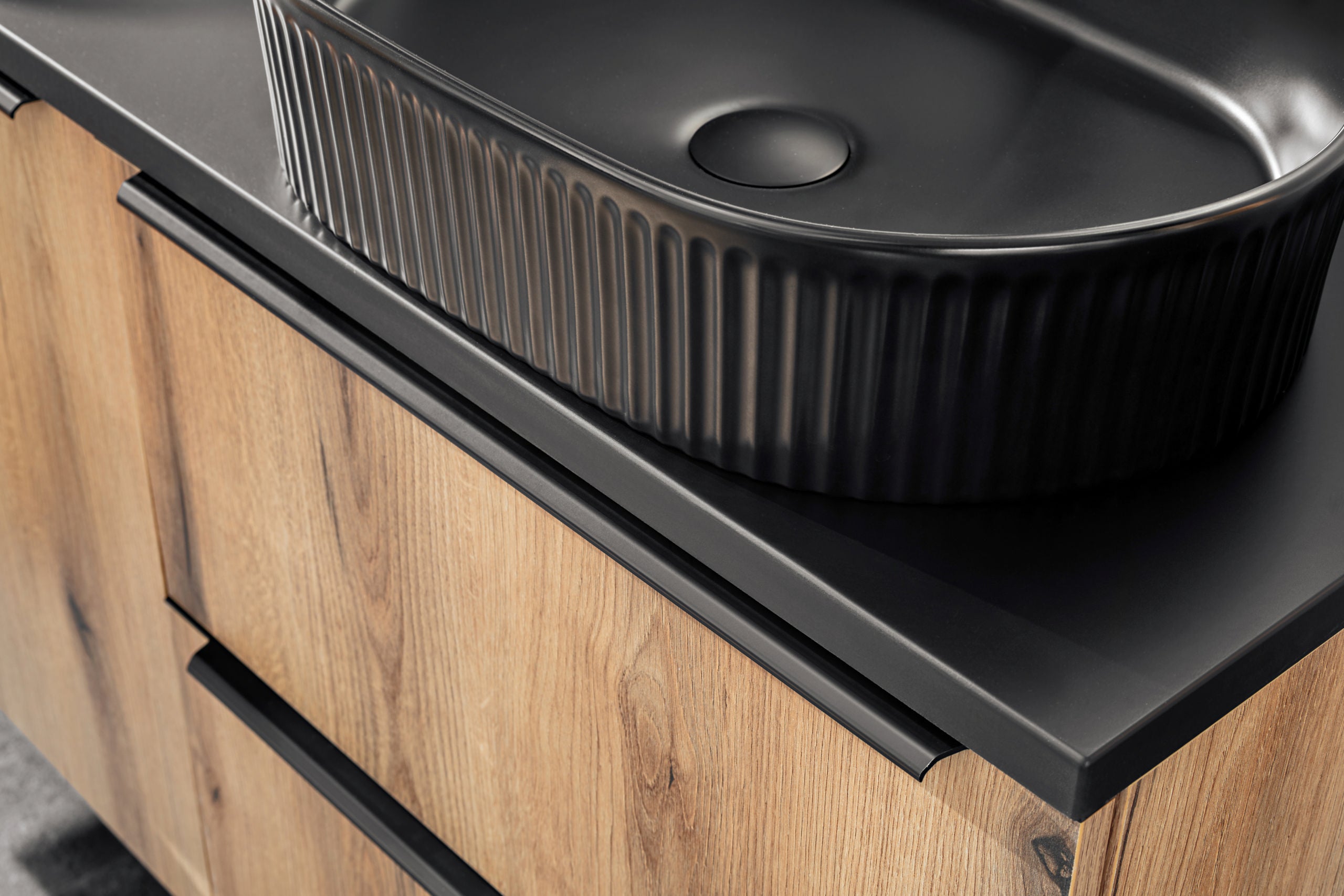 Beyond 5 Black Matt Countertop Basin – Ceramic, 48 cm