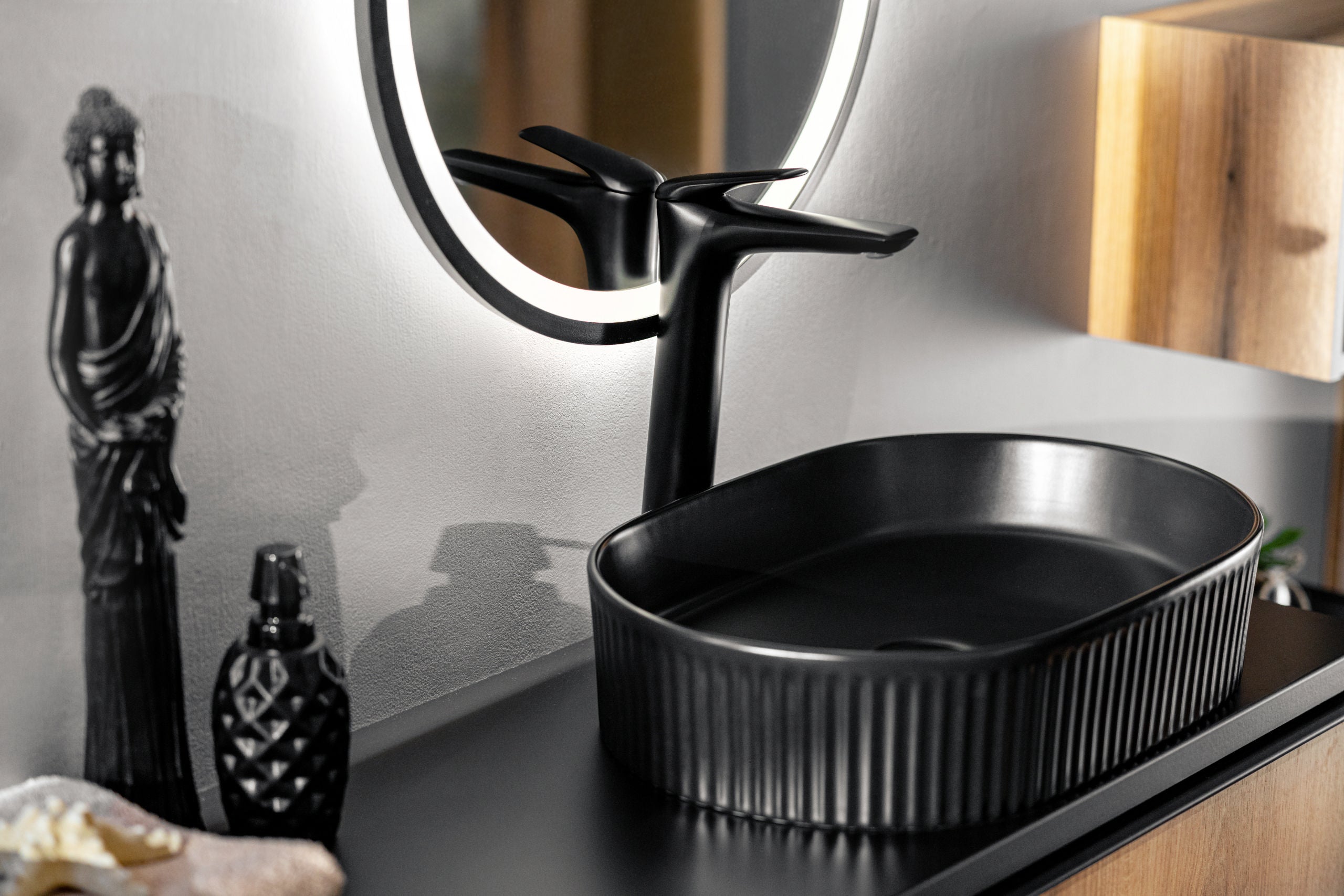 Beyond 5 Black Matt Countertop Basin – Ceramic, 48 cm