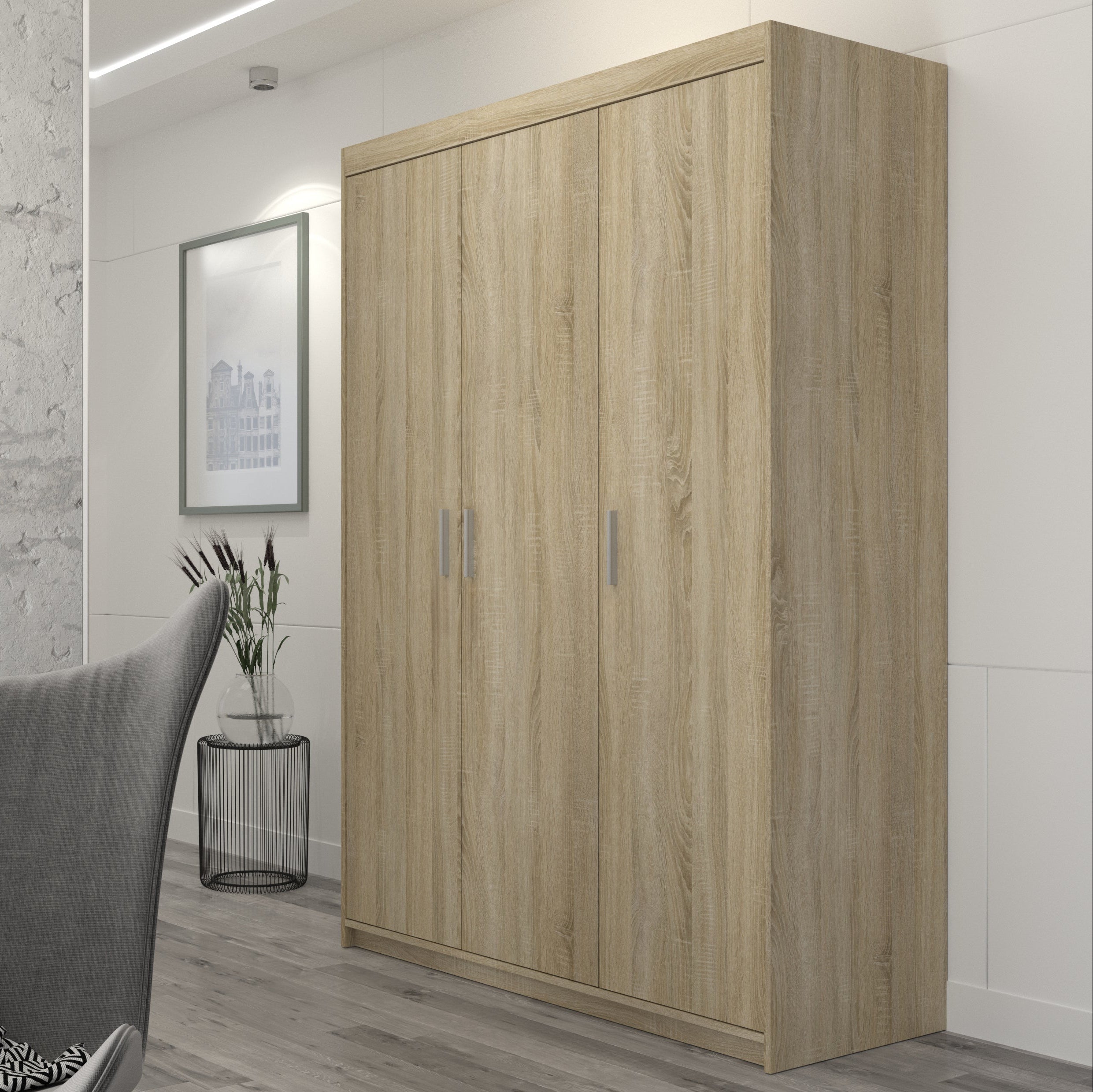 LE Elena 3D DL03 Wardrobe in Sonoma Oak