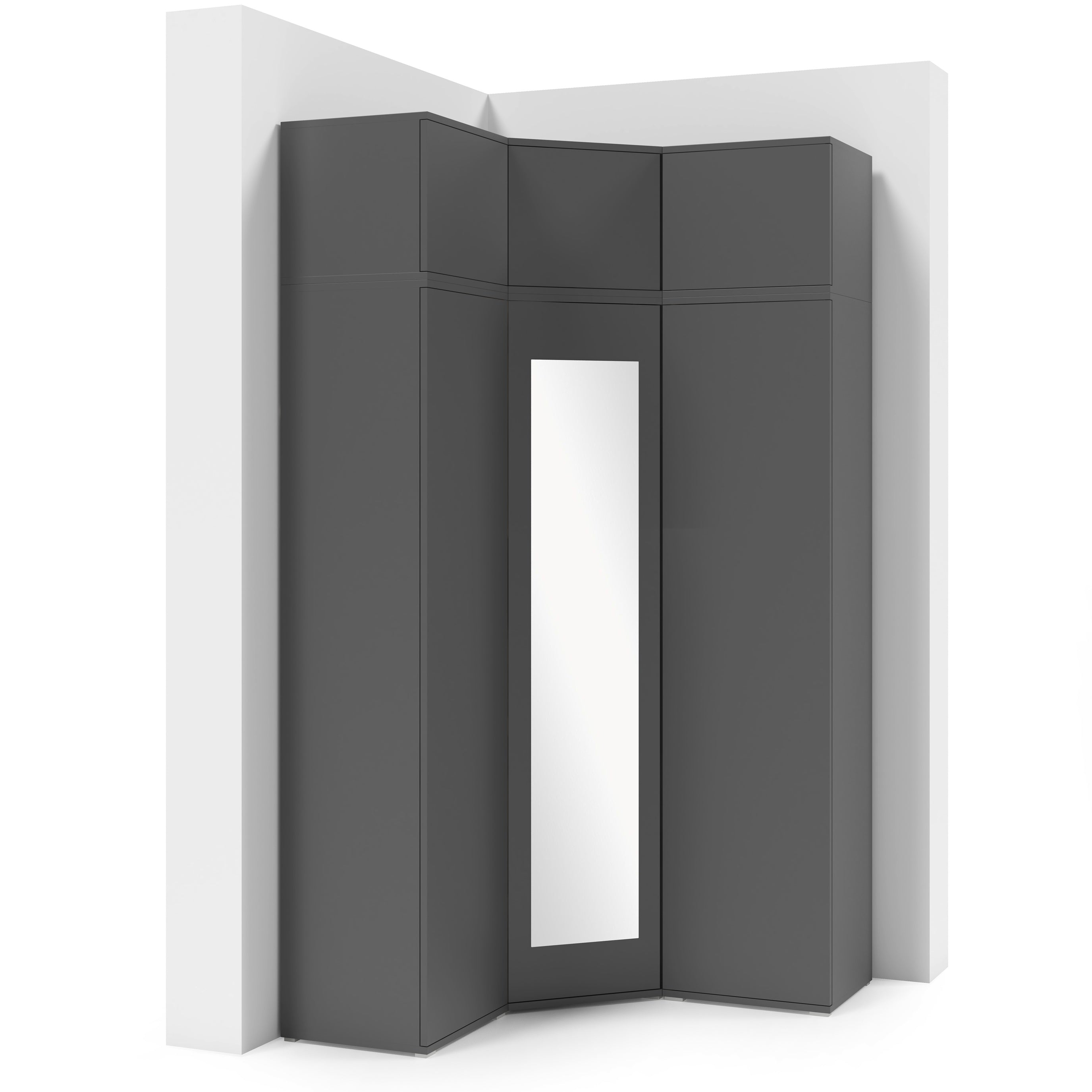 PK Emi 41 Hallway Wardrobe White/ Sonoma Oak/Graphite/Aristan Oak-Black