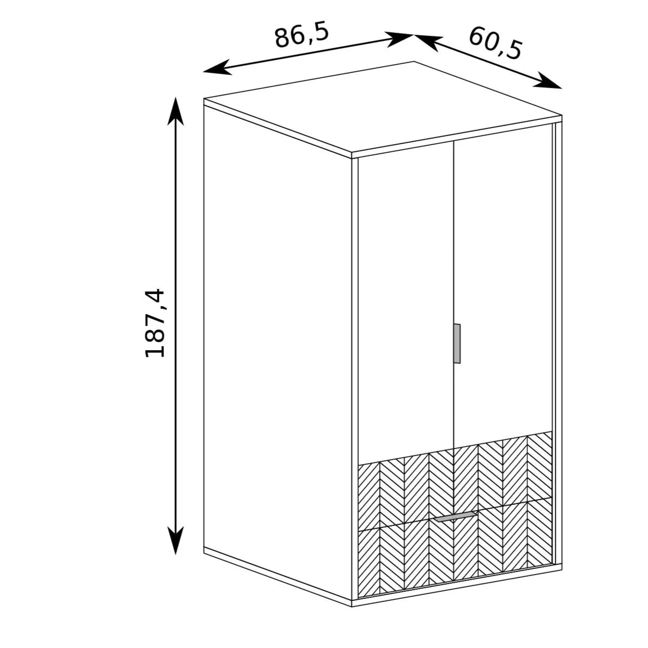 J-Fonti F-1 Two-Door Wardrobe