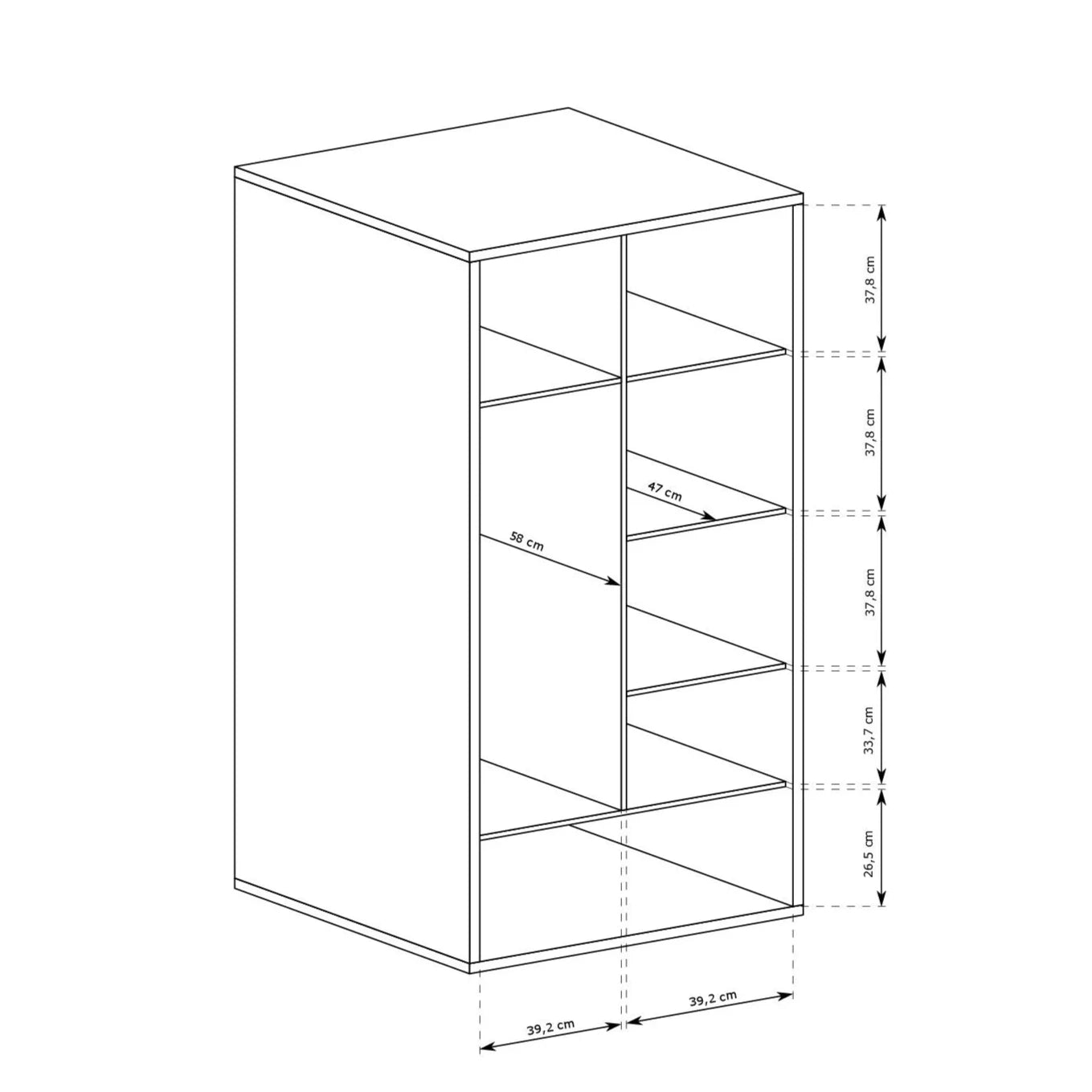 J-Fonti F-1 Two-Door Wardrobe