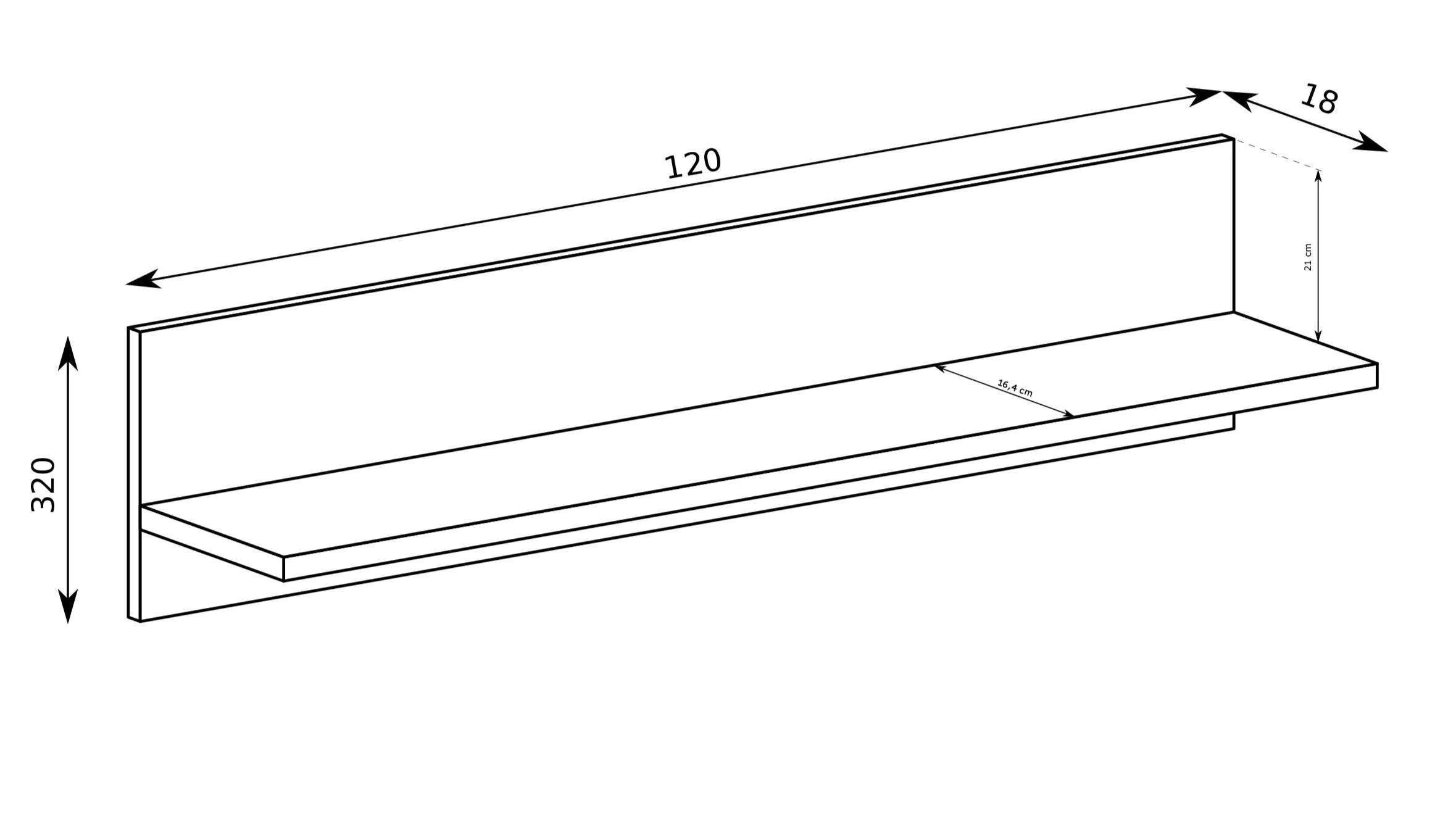 Modern Large Wall Shelf J-Fonti F-9